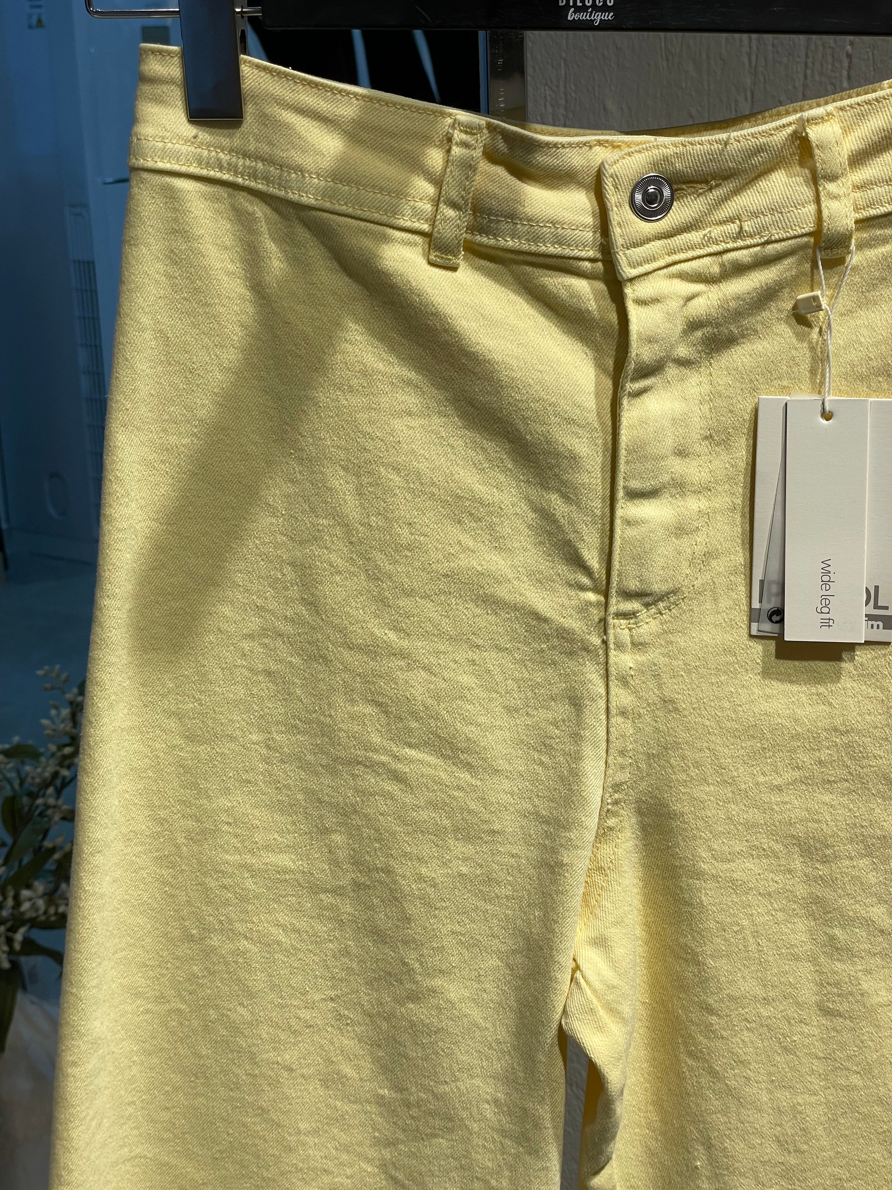 Sarı Bol Paça Kot Pantolon