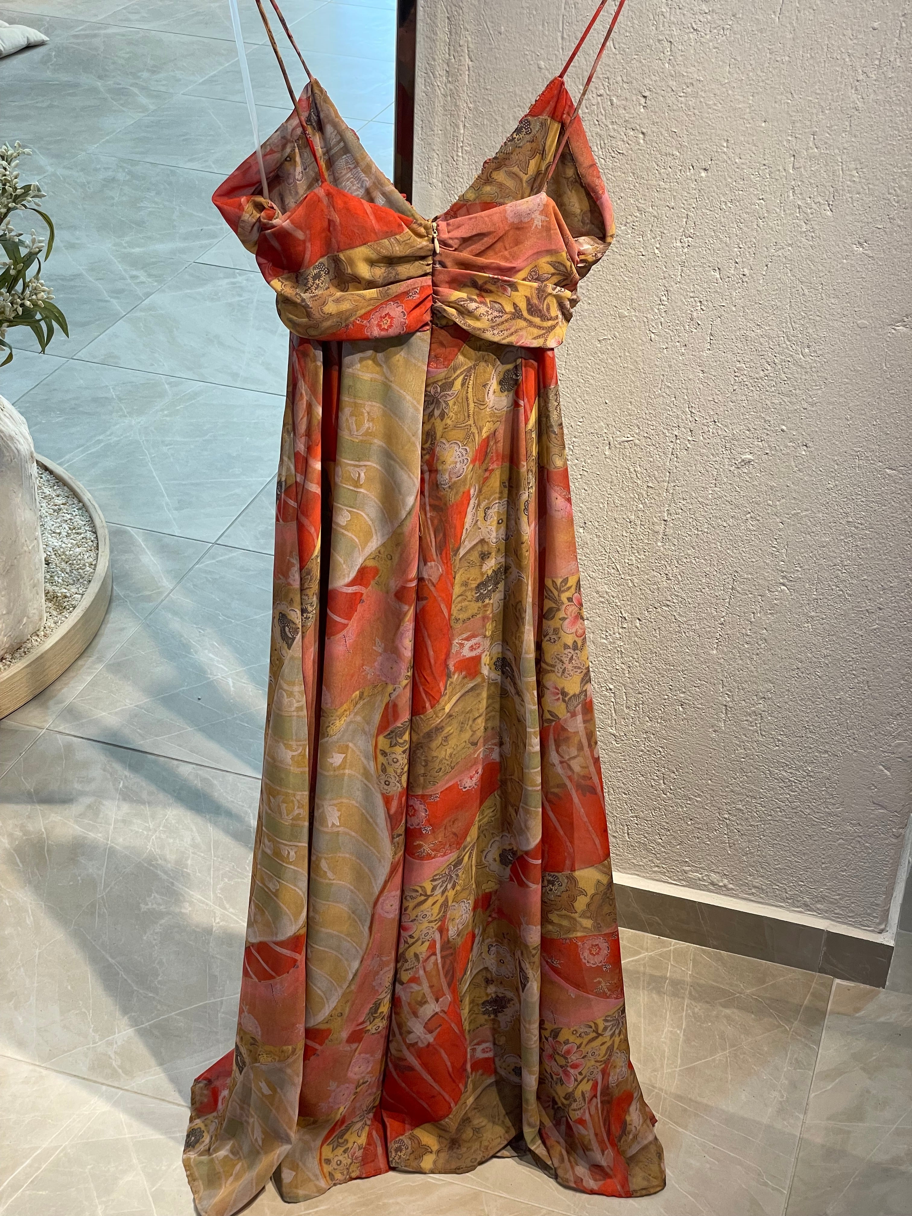 Bohem Esintili Uzun Elbise