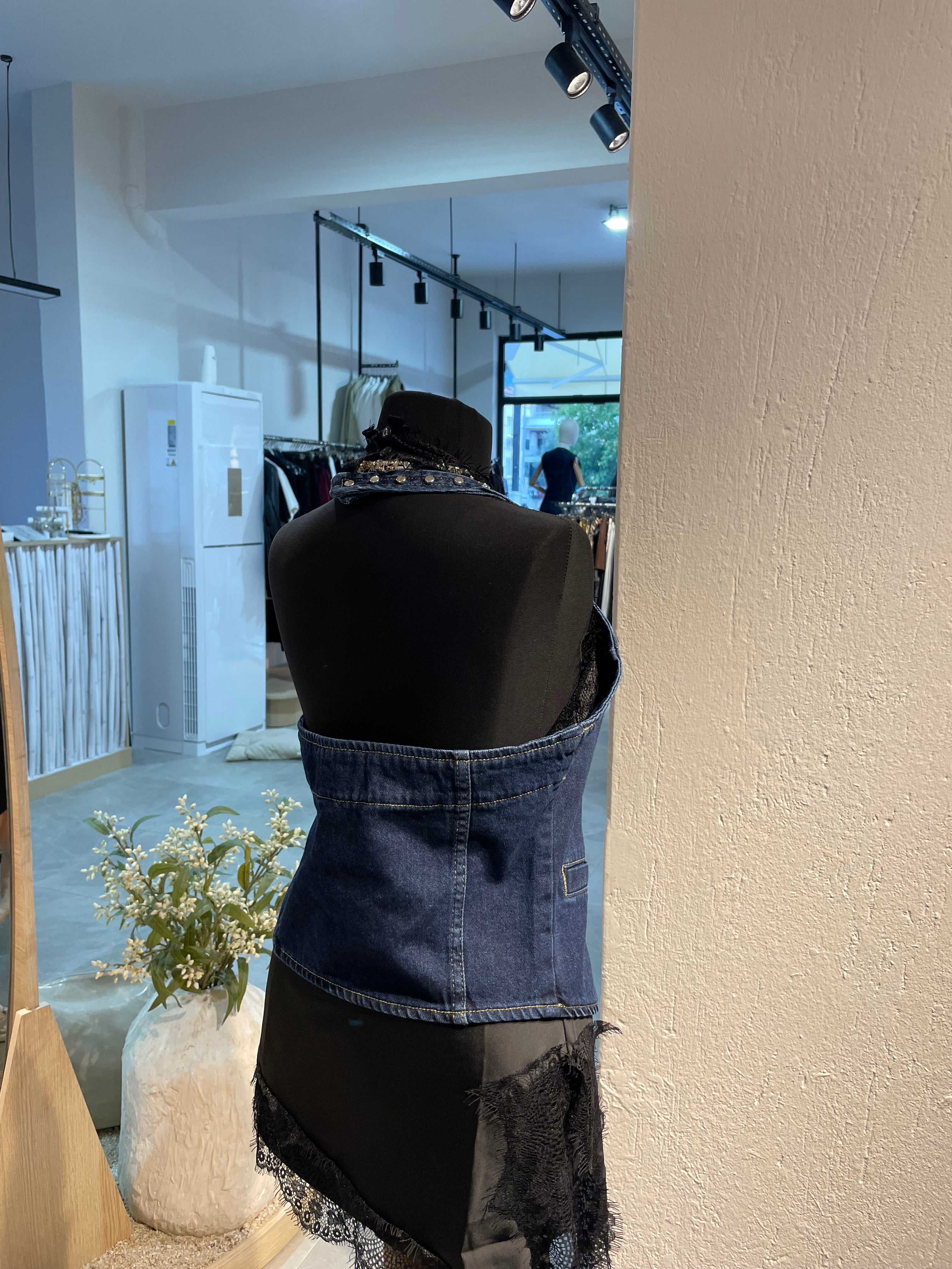 Zımba Detaylı Kot Yelek