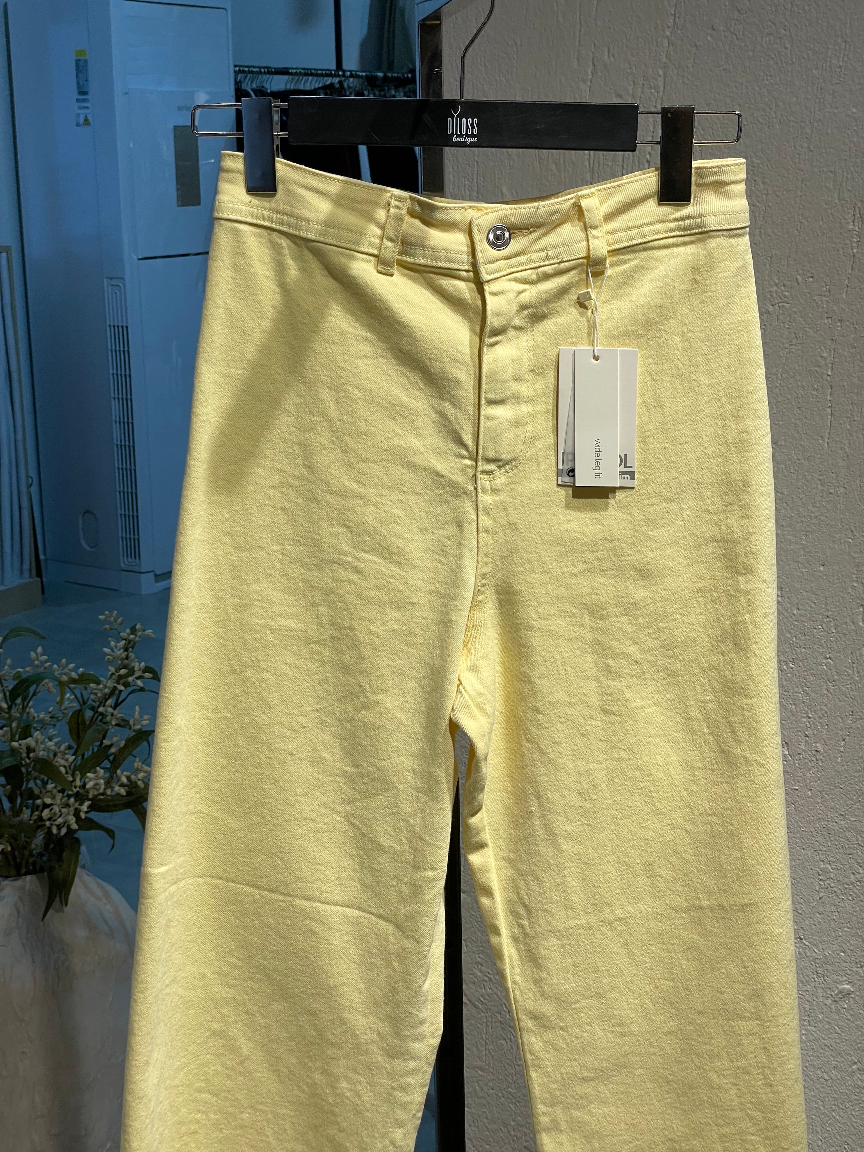 Sarı Bol Paça Kot Pantolon