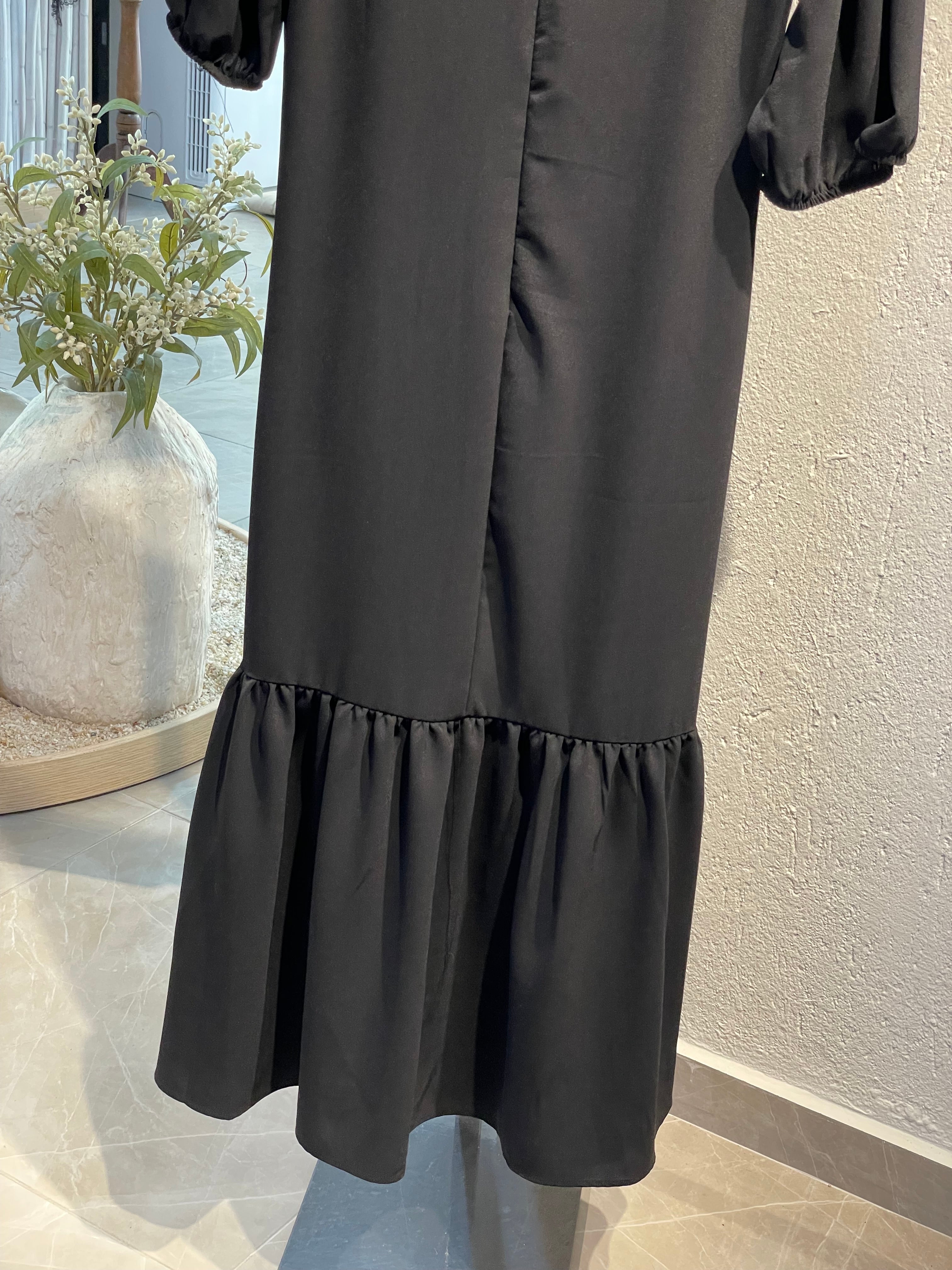 Önden Bağlamalı Uzun Elbise