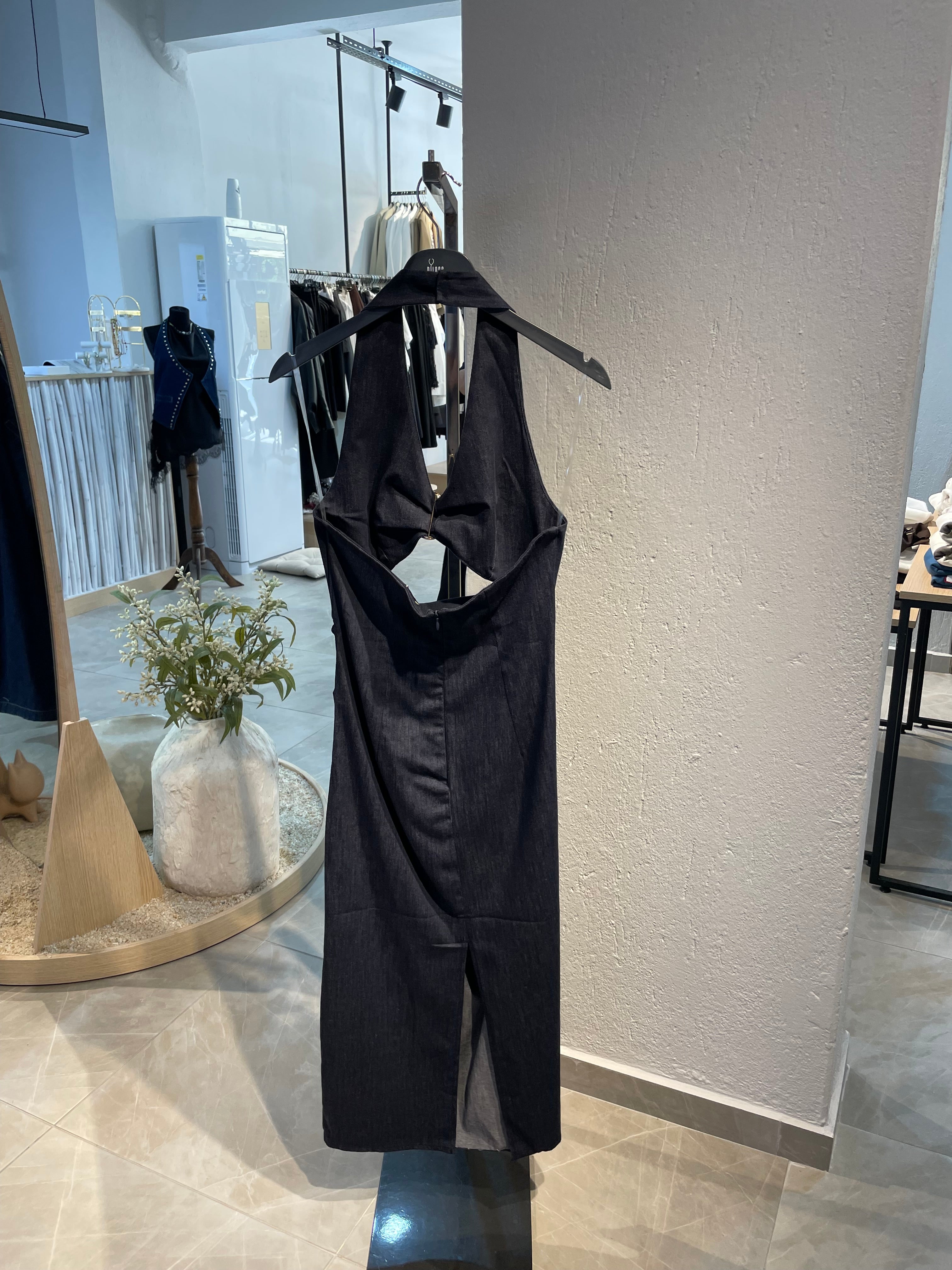 Kot Tokalı Midi Elbise