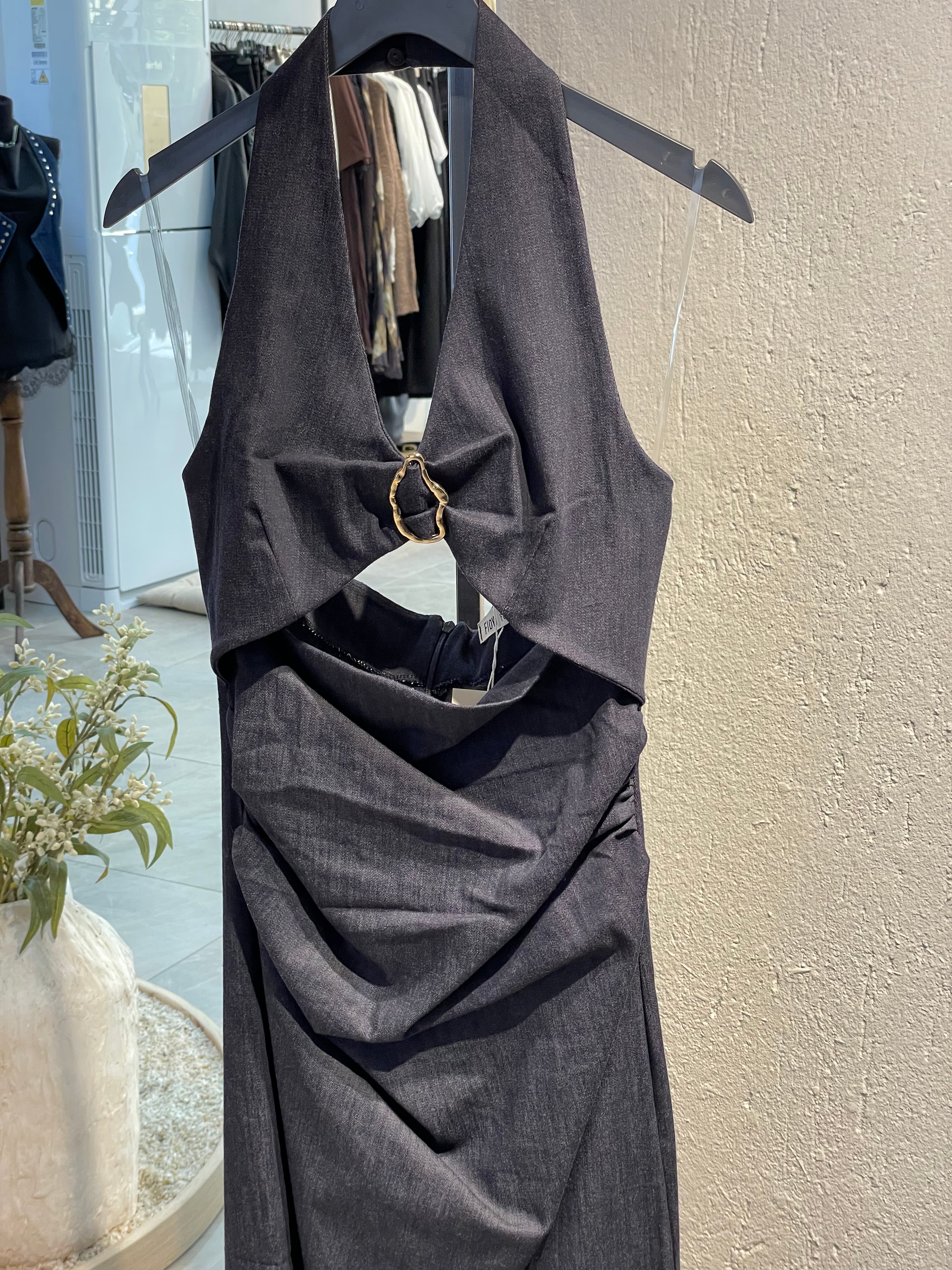 Kot Tokalı Midi Elbise