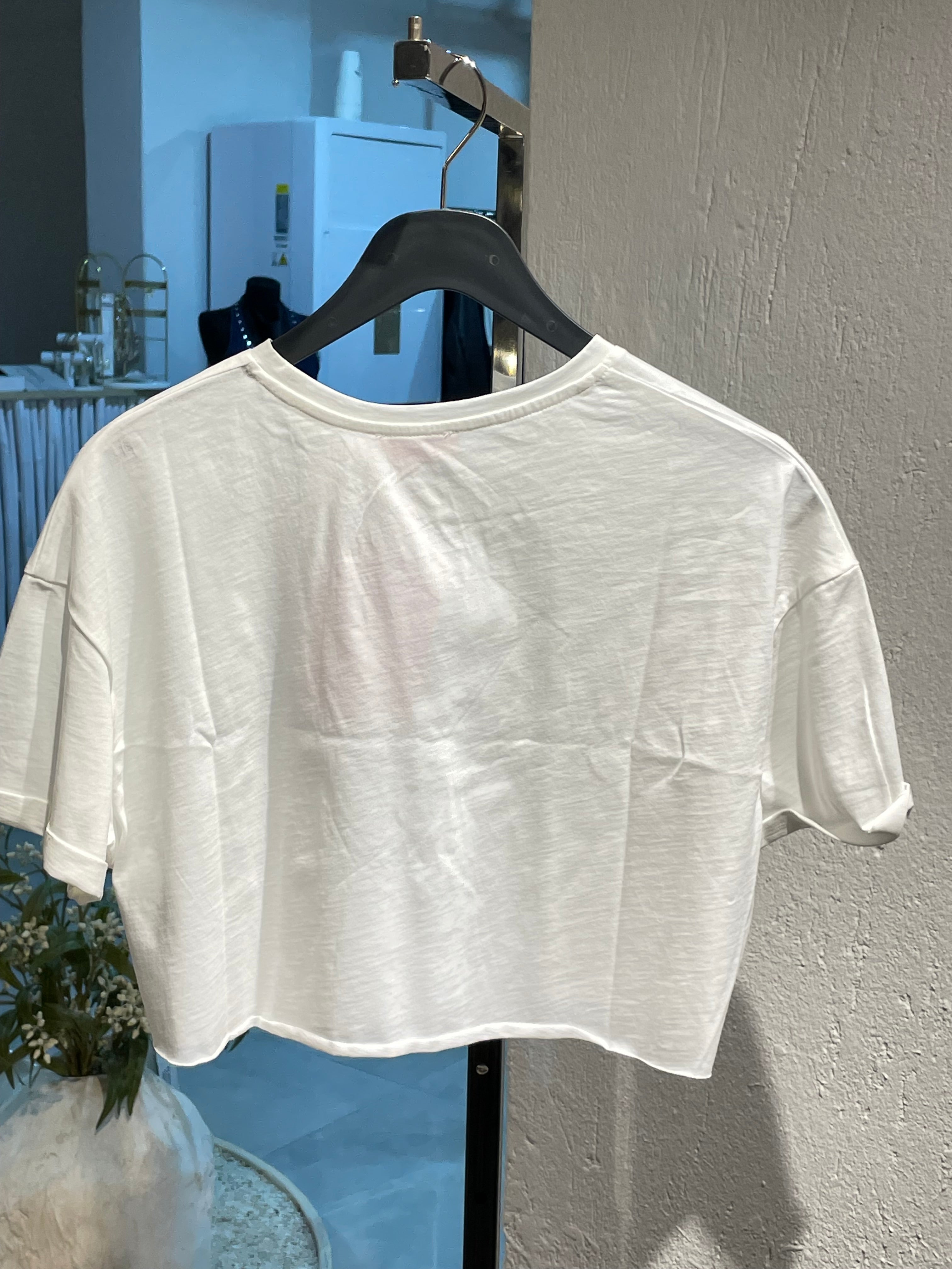 Beyaz Crop Tshirt