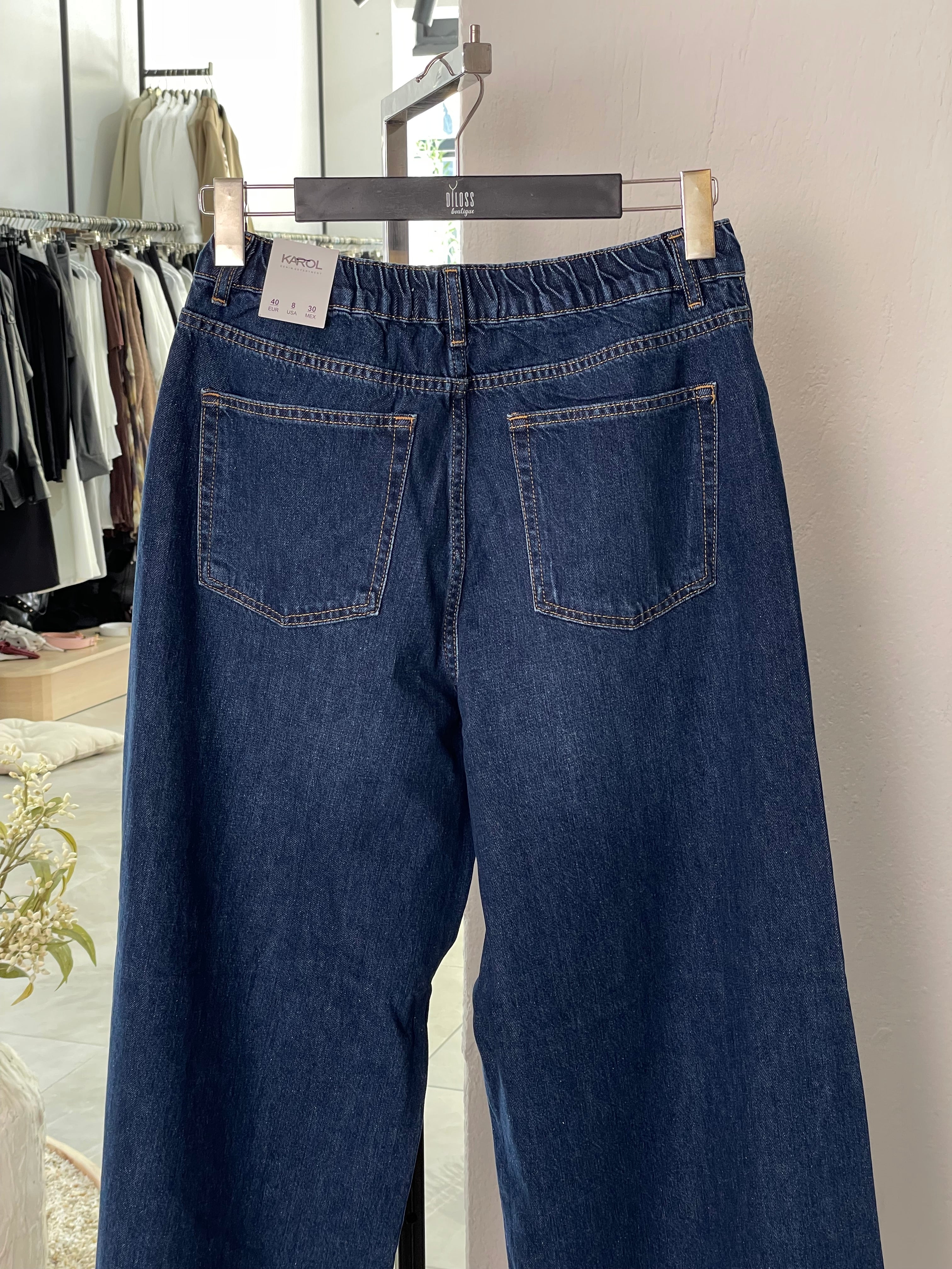 Koyu Mavi Baggy Jean