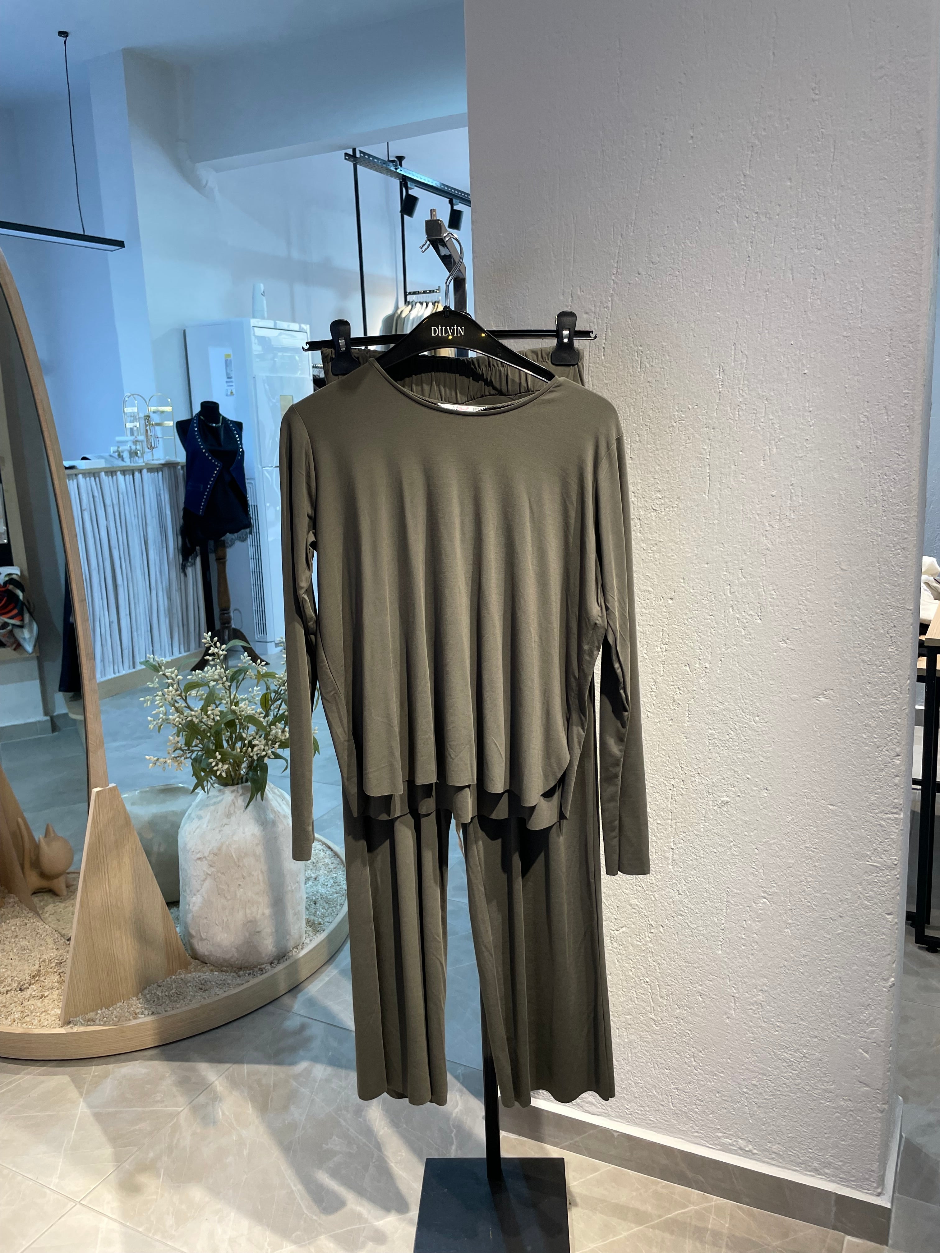 Dökümlü Kumaş Basic Alt-Üst Takım