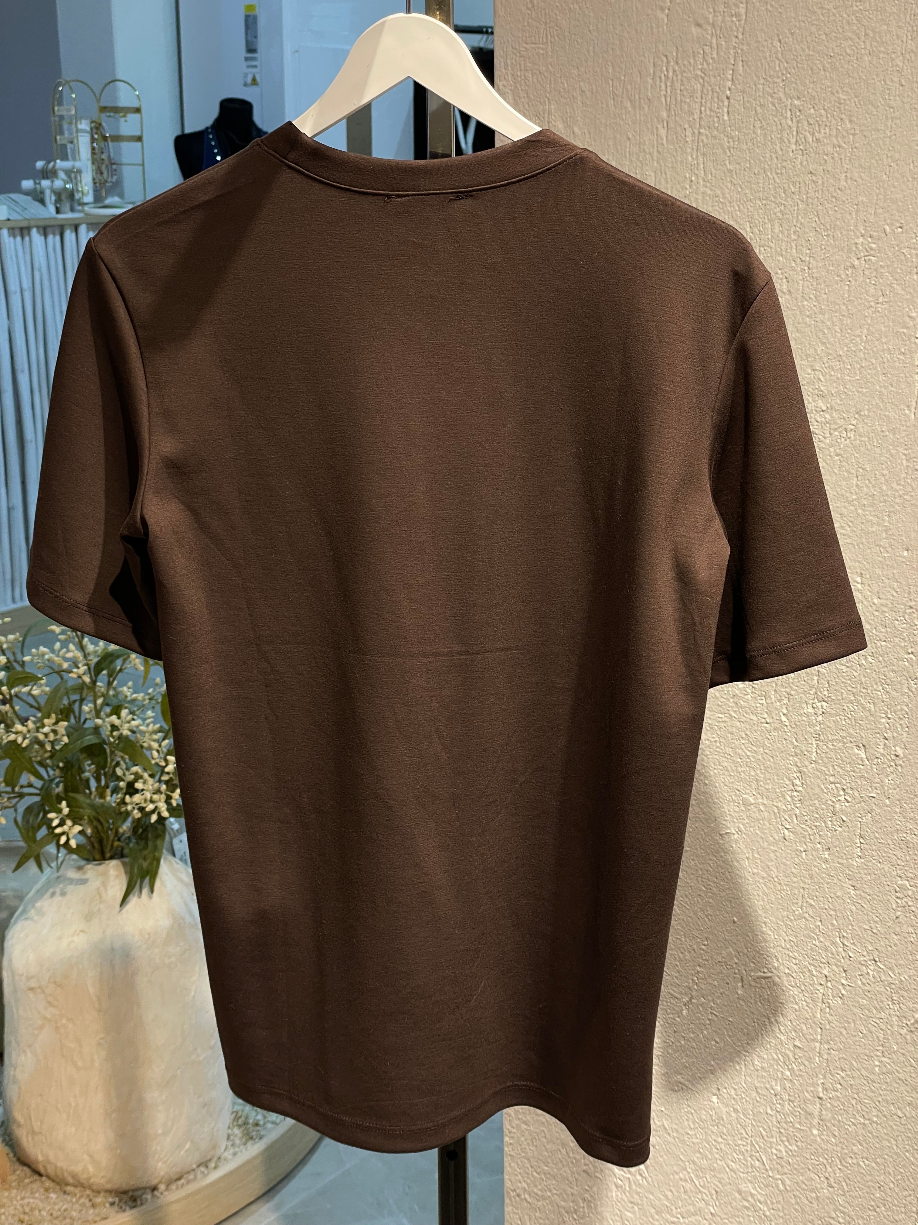 Kahverengi Bisiklet Yaka Tshirt