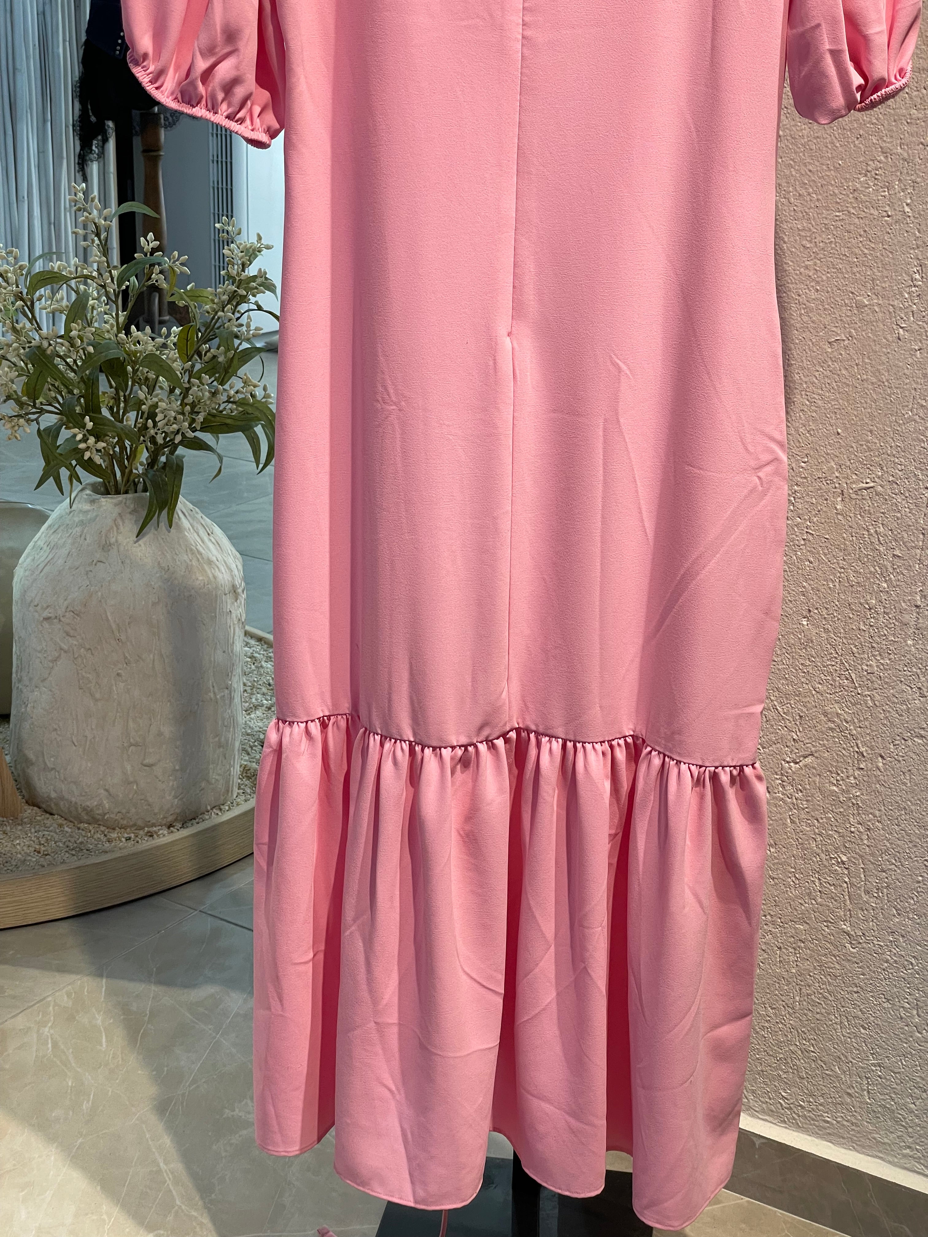 Önden Bağlamalı Uzun Elbise