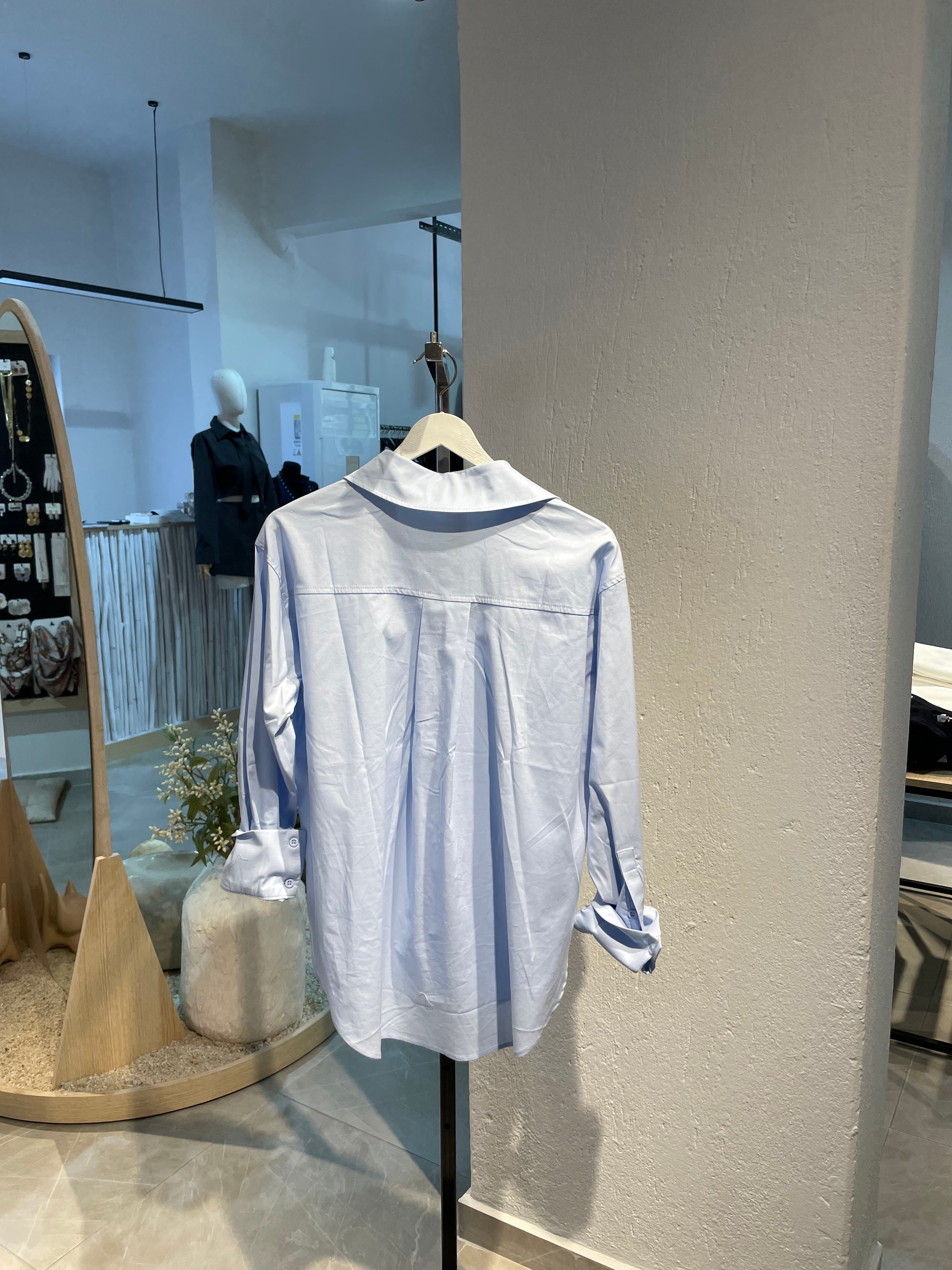 Mavi Oversize Gömlek