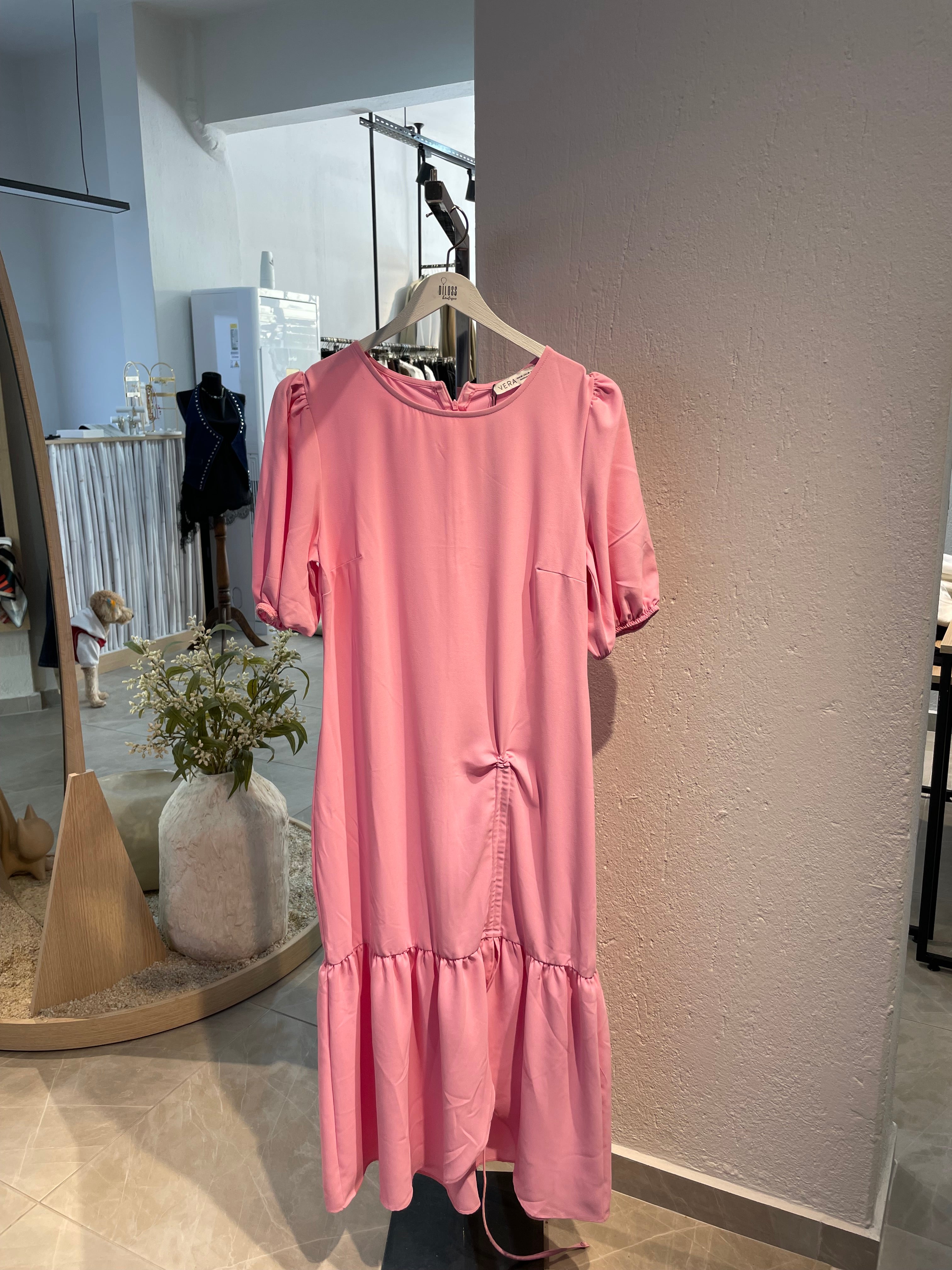 Önden Bağlamalı Uzun Elbise