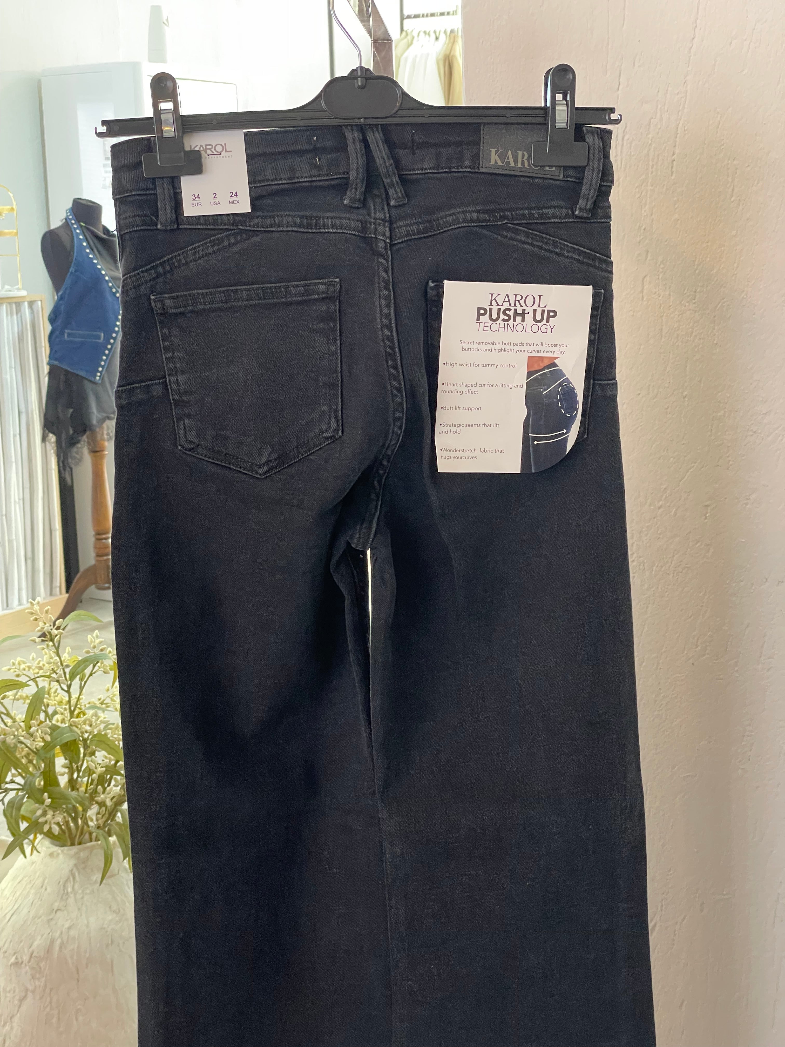 Füme Düz Kesim Push Up Jean