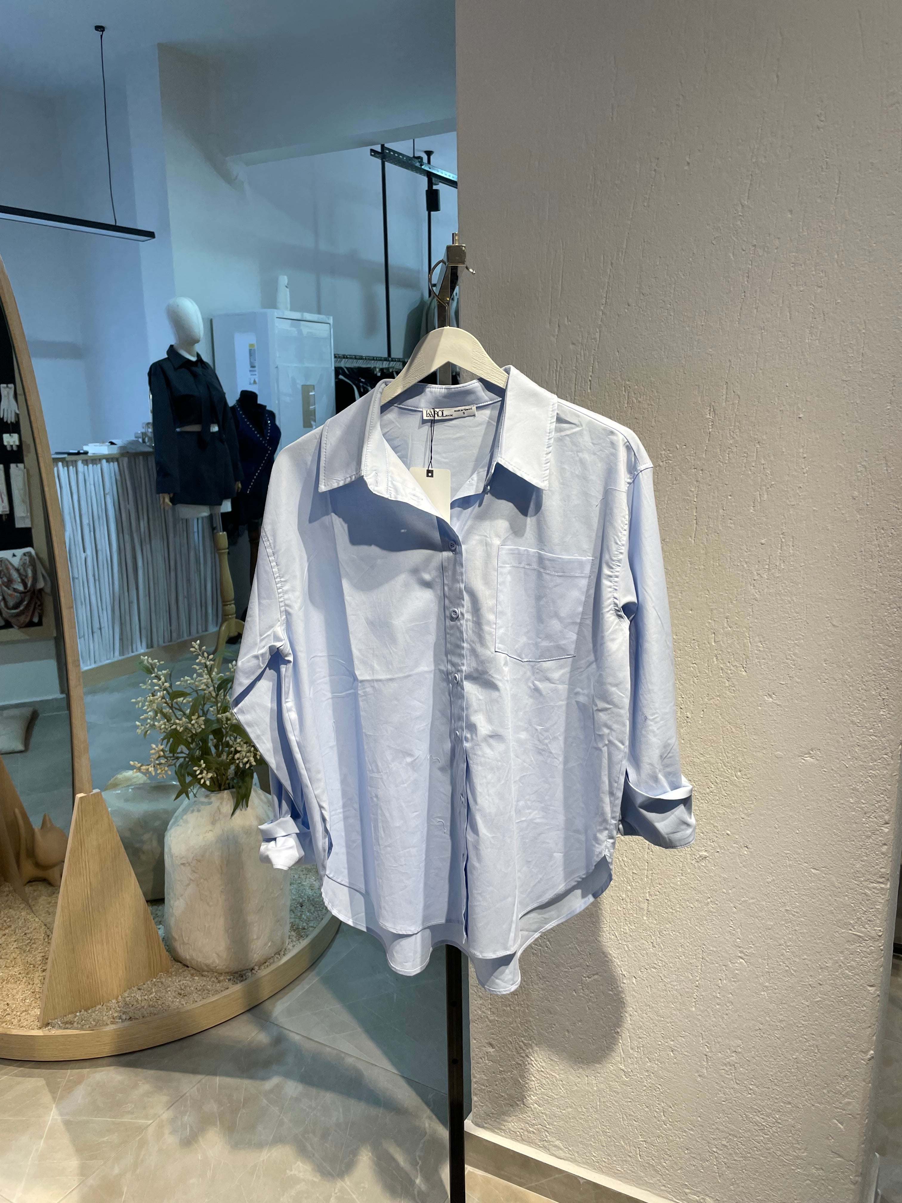 Mavi Oversize Gömlek