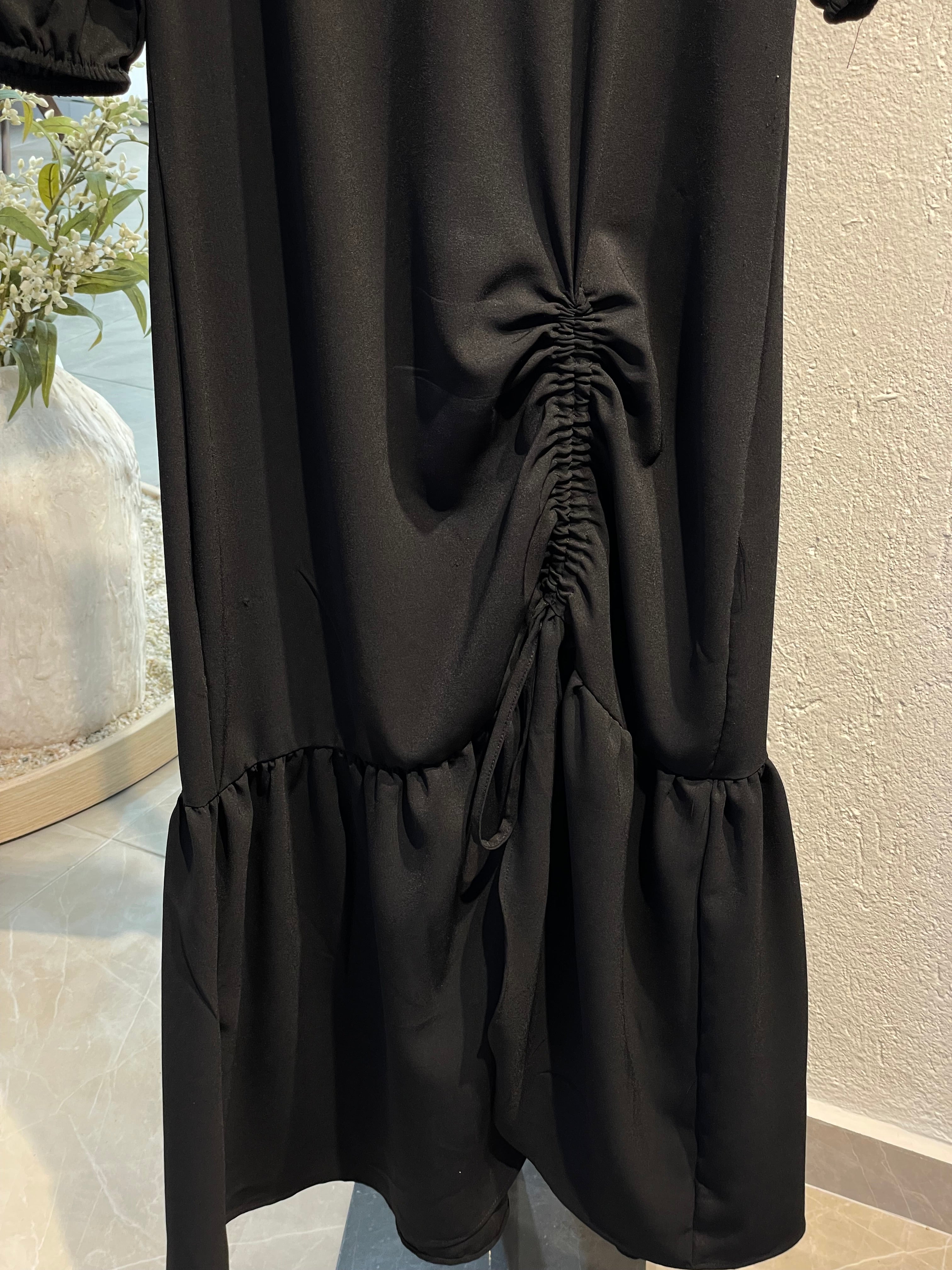 Önden Bağlamalı Uzun Elbise