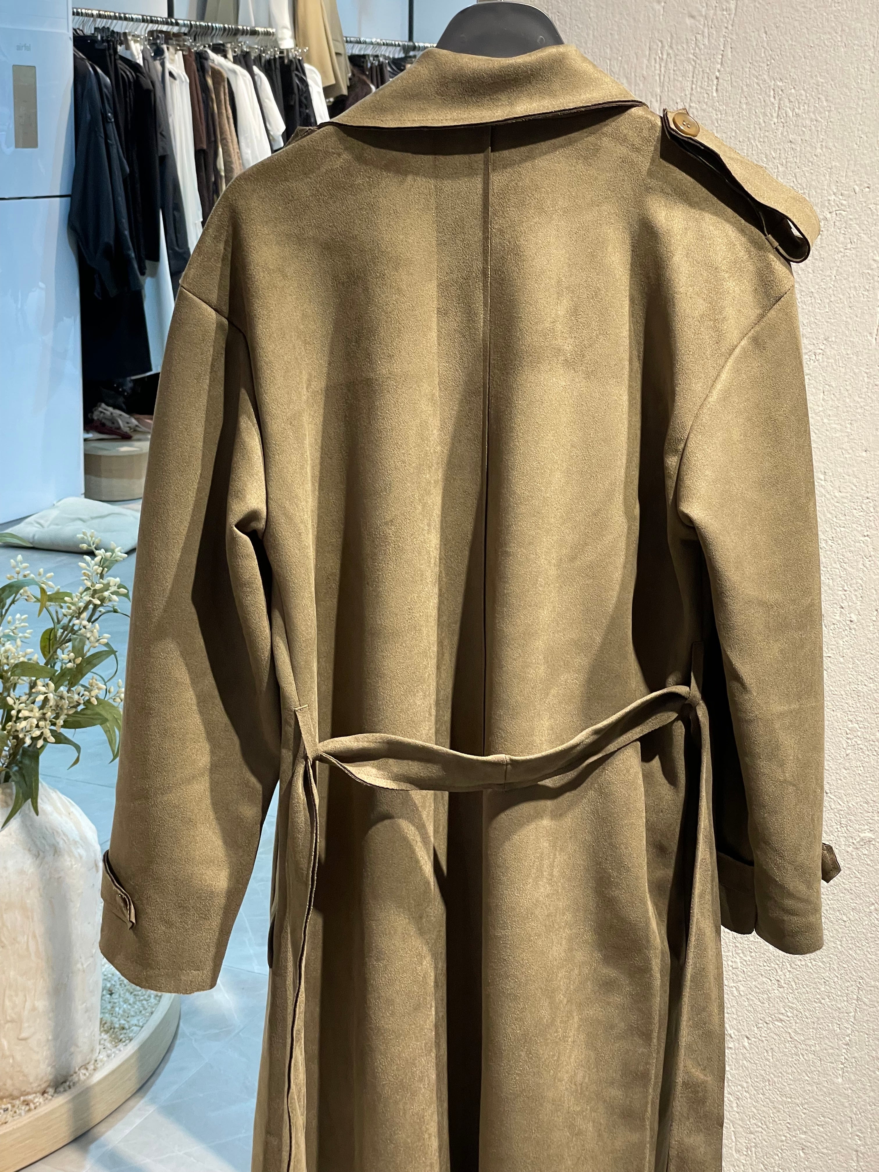 Haki Kadife Trençkot