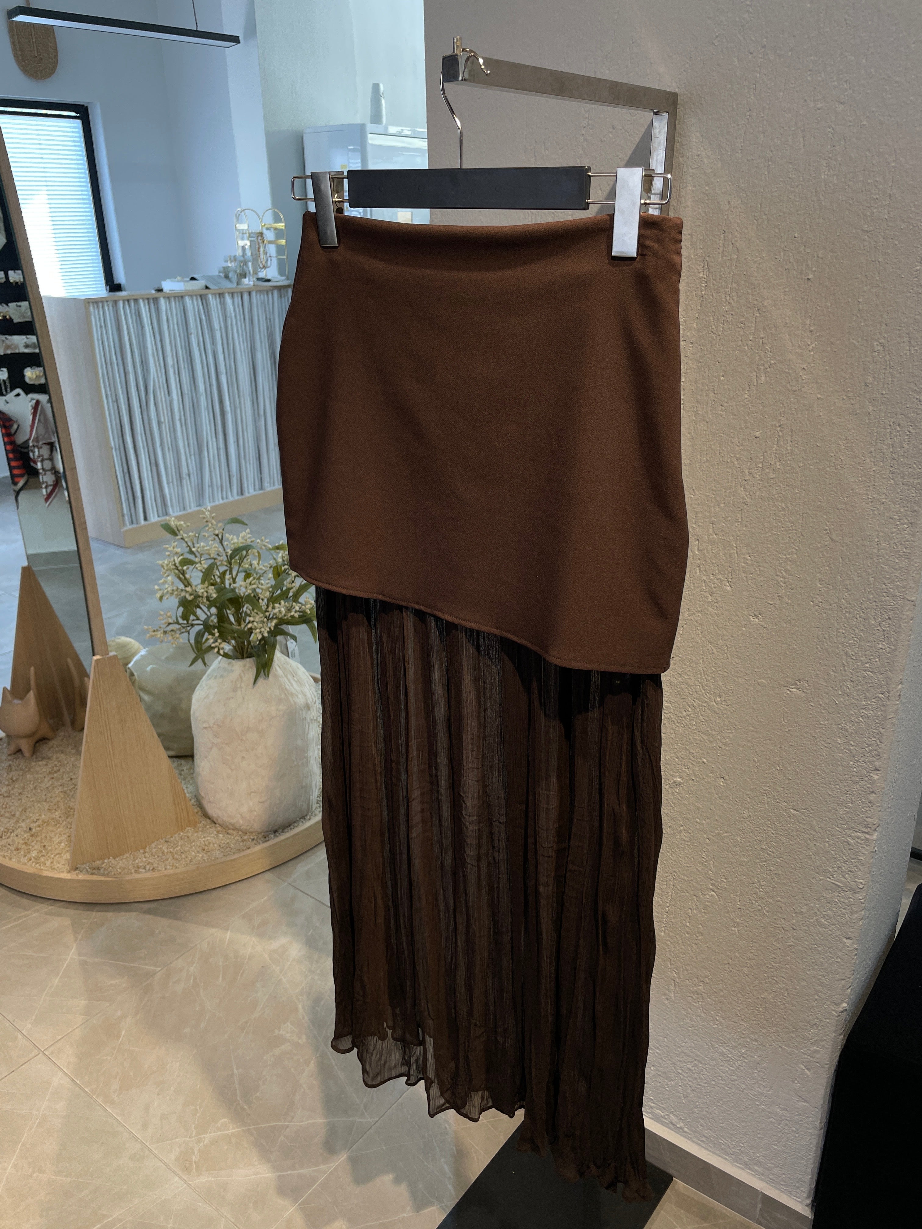 Düz Tül Detaylı Etek