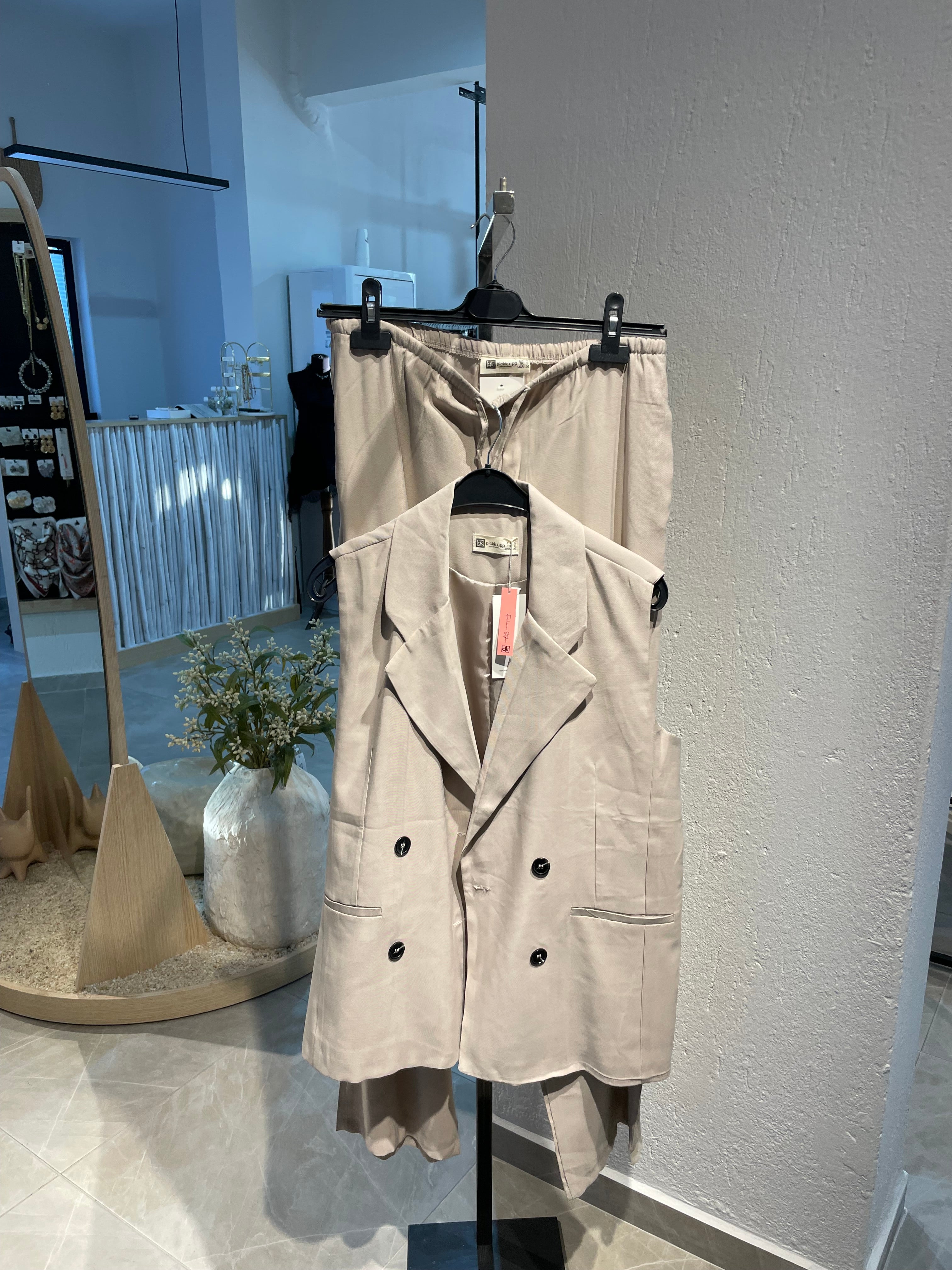 Oversize Alt-Üst Yelekli Takım