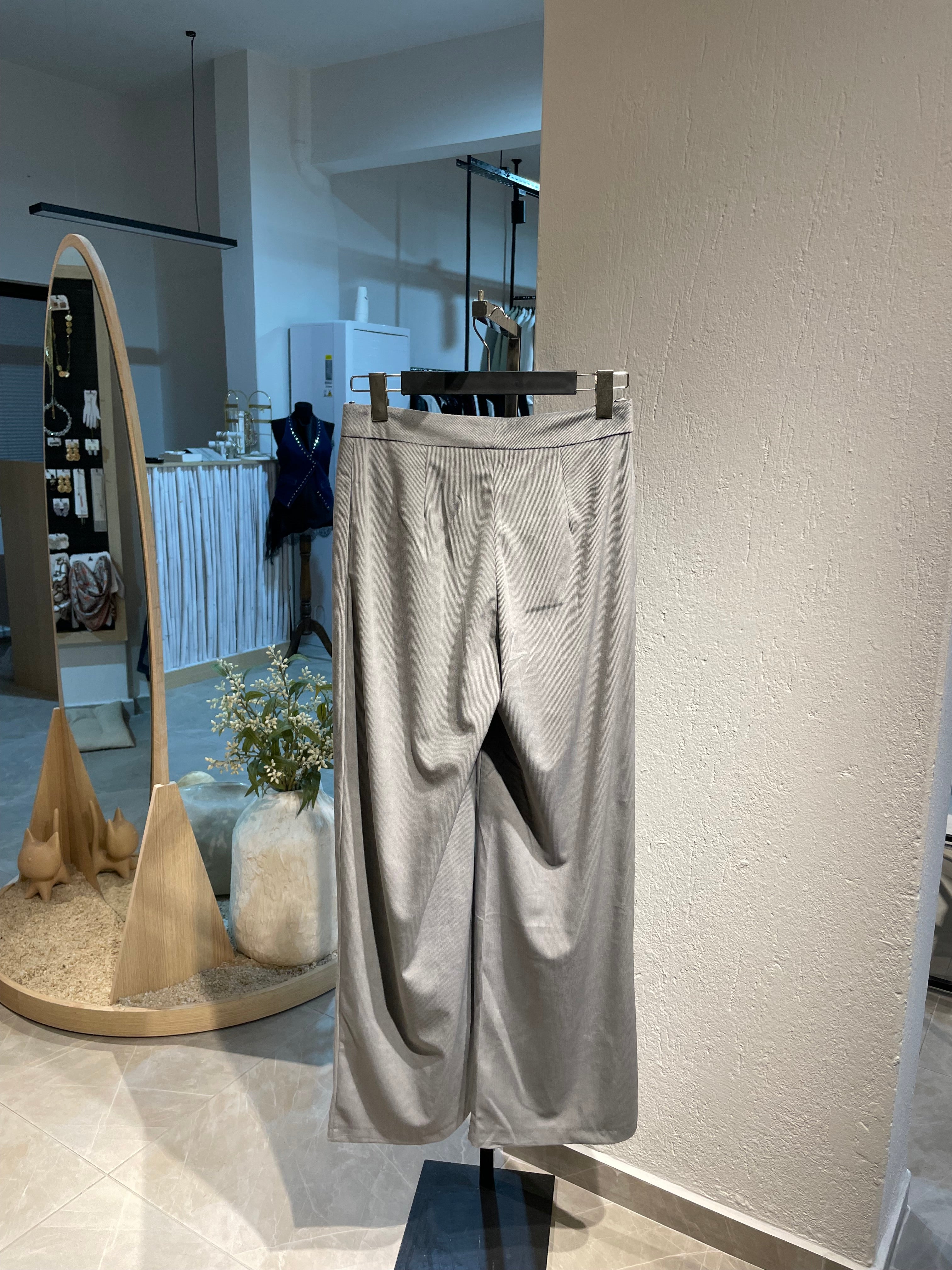 Kadife Gri Alt-Üst Yelekli Takım