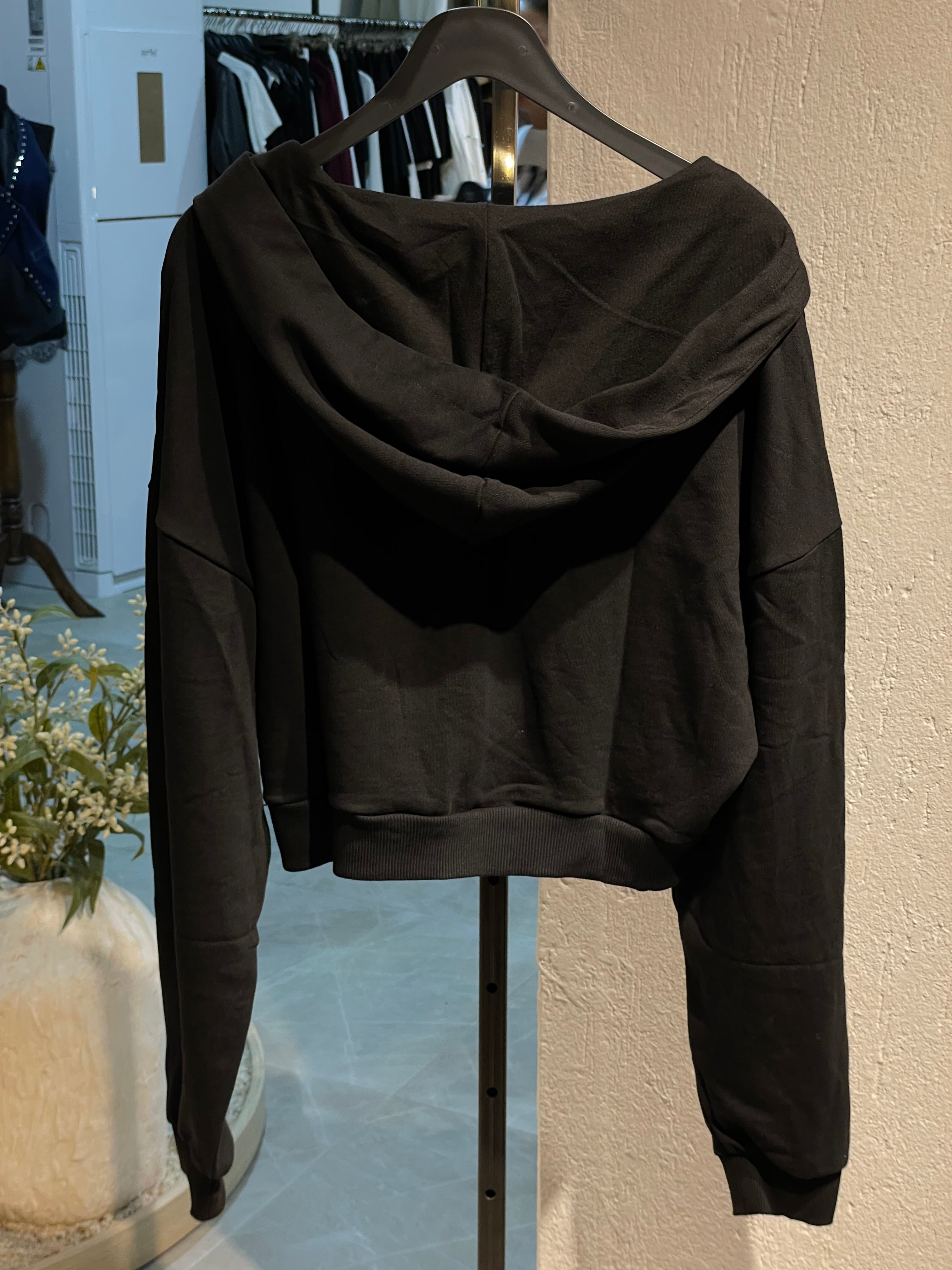 Kapüşonlu Fermuarlı Kısa Ceket