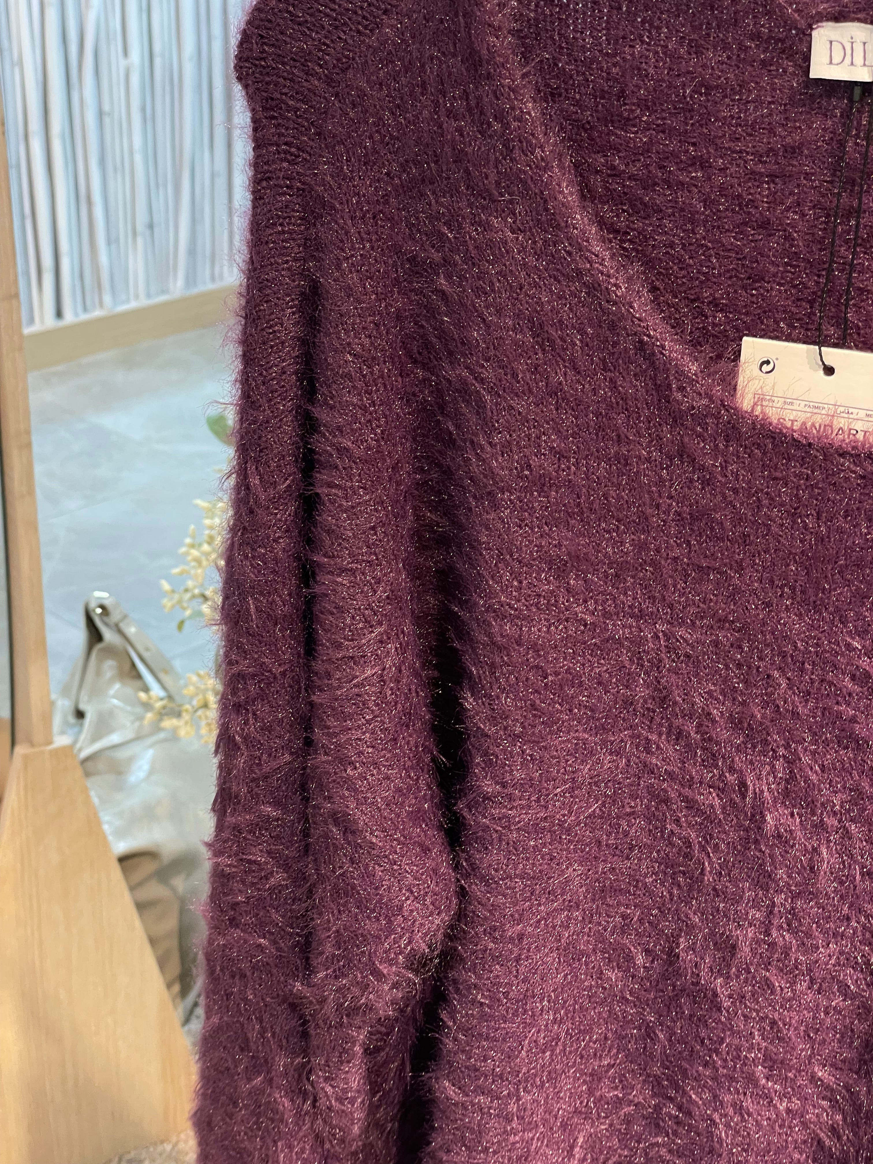 Dlvn Kayık Yaka Yumuşak Dokulu Triko Kazak