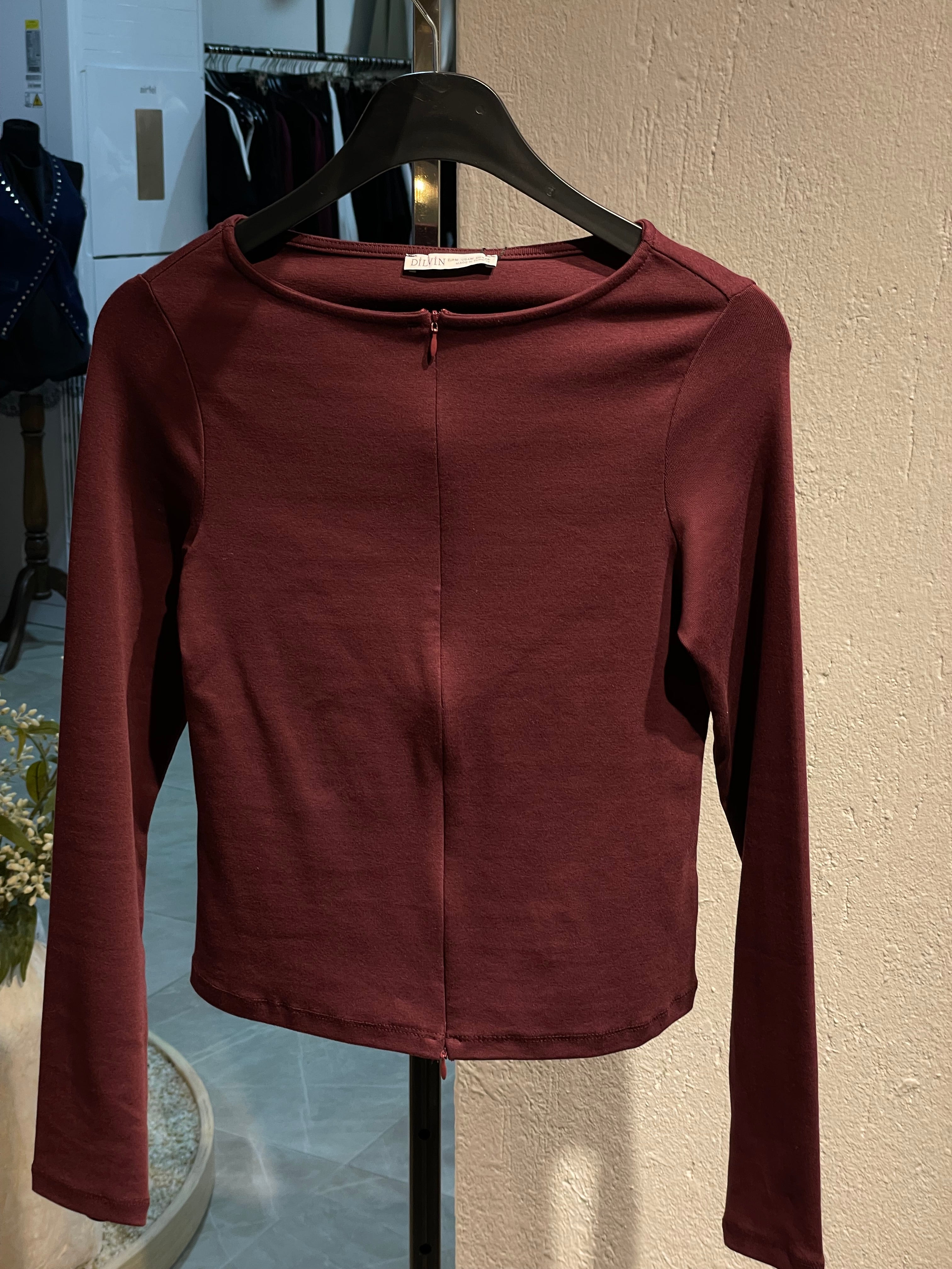 Dilvin Fermuar Detaylı Uzun Kollu Üst