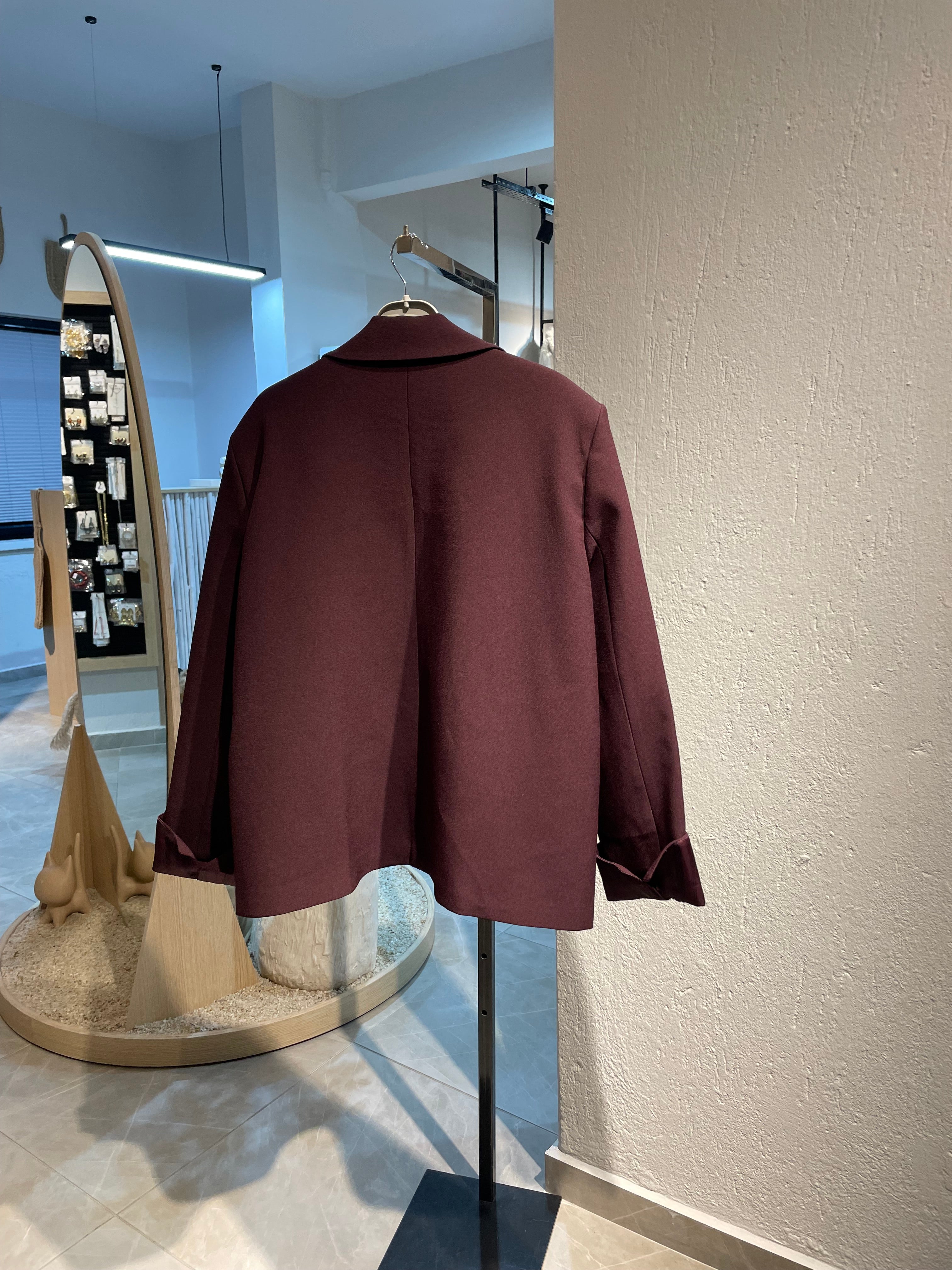 Bordo Blazer Ceket
