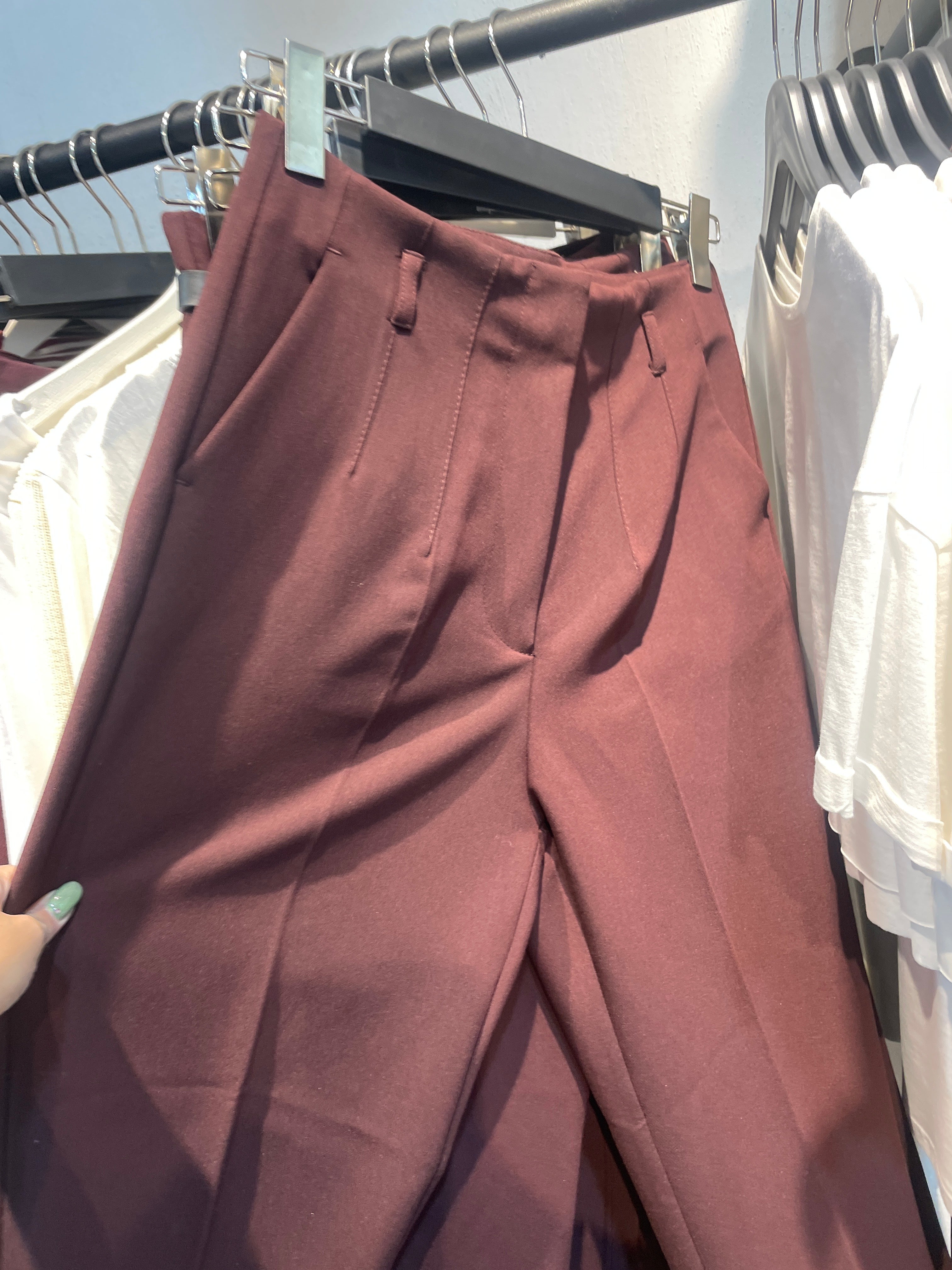 Bordo Havuç Kesim Pantolon