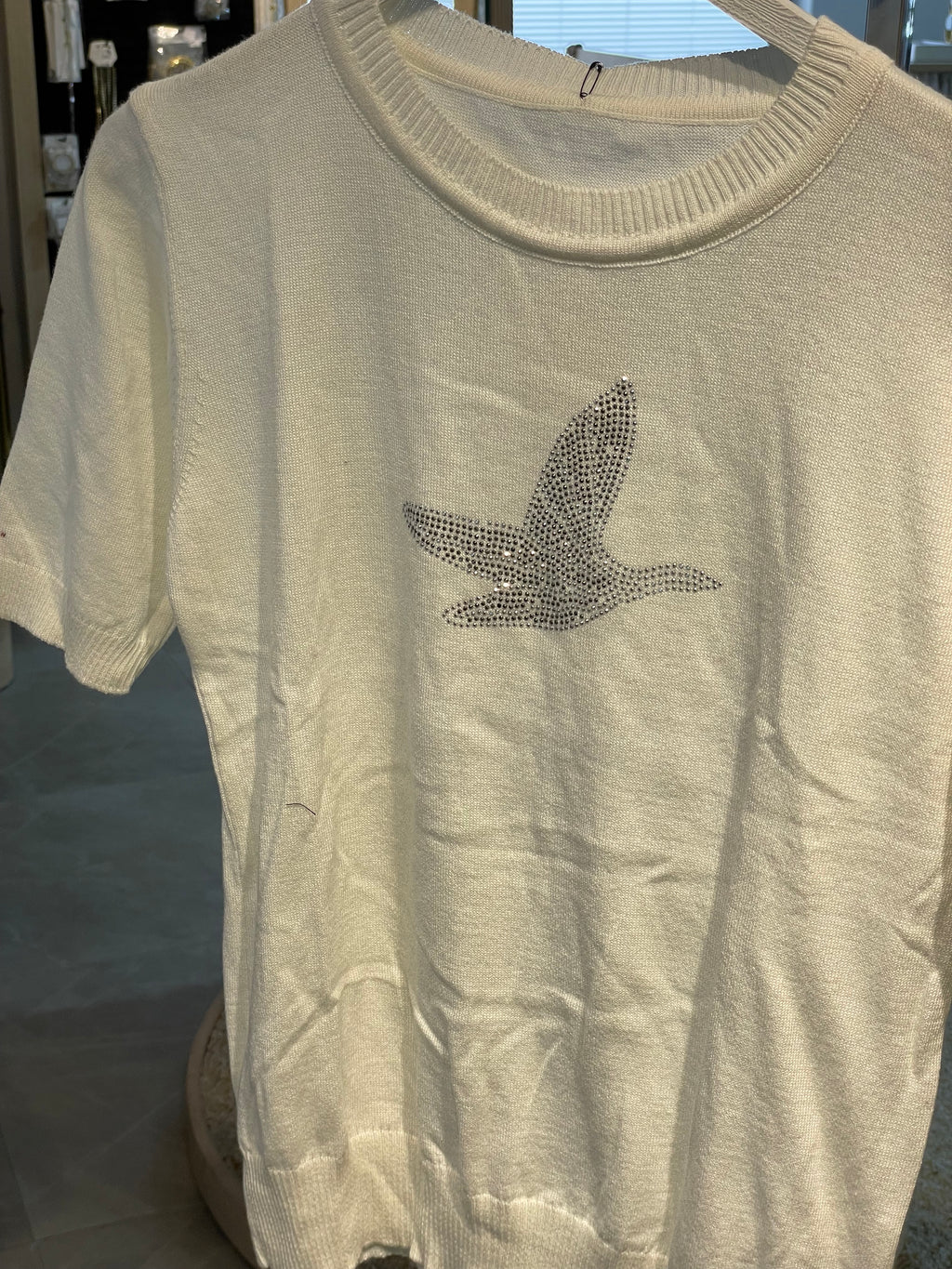 Marka Taş Detay Triko T-Shirt