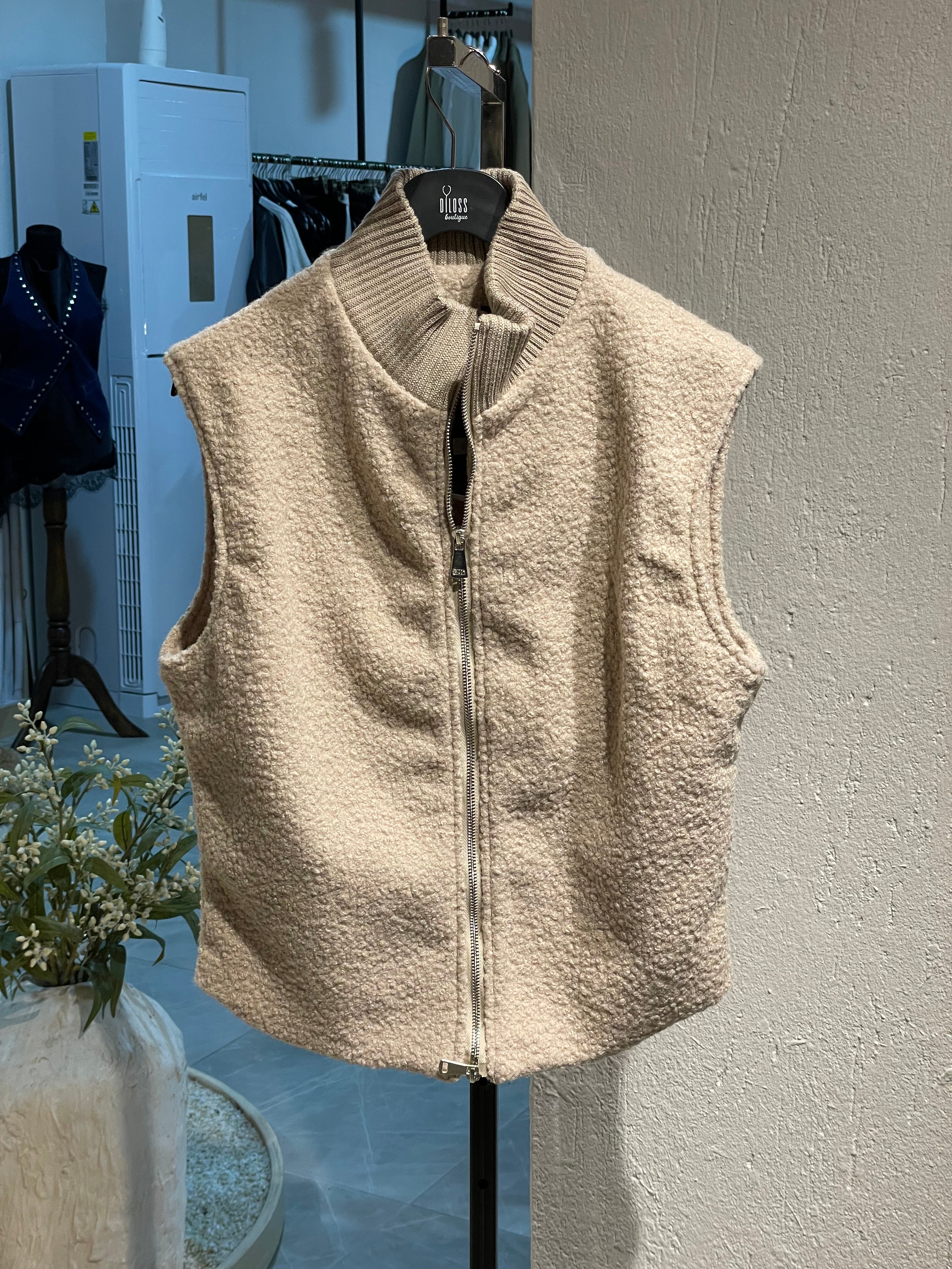 Yün Fermuarlı Yelek