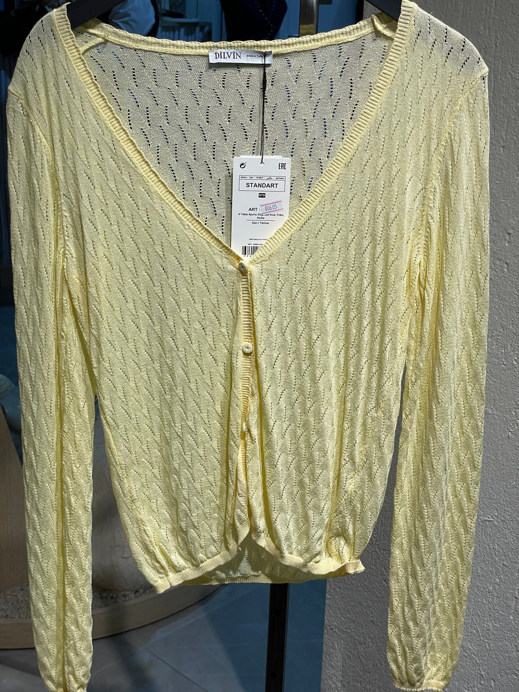 Dilvin V Yaka Ajurlu İnce Triko