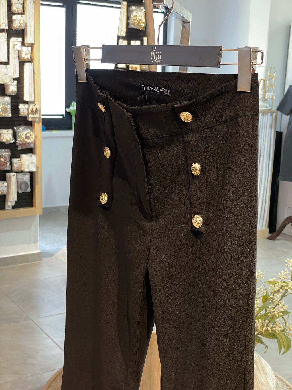 Düğme Detaylı İspanyol Paça Pantolon