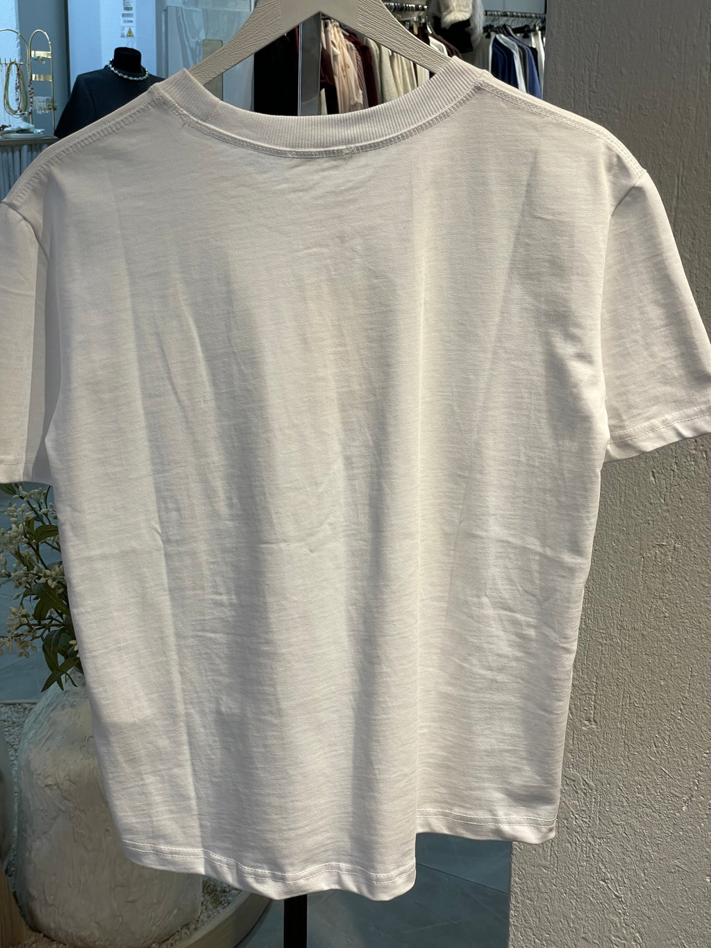 Dlvn Dekoratif Dikişli Bisiklet Yaka T-Shirt