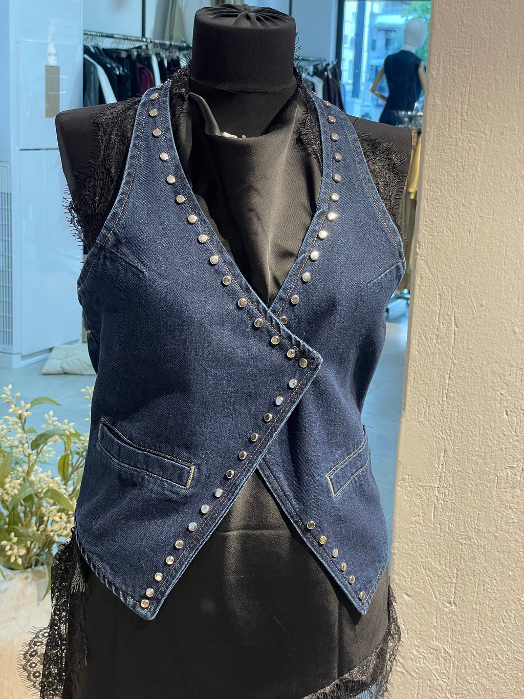 Zımba Detaylı Kot Yelek