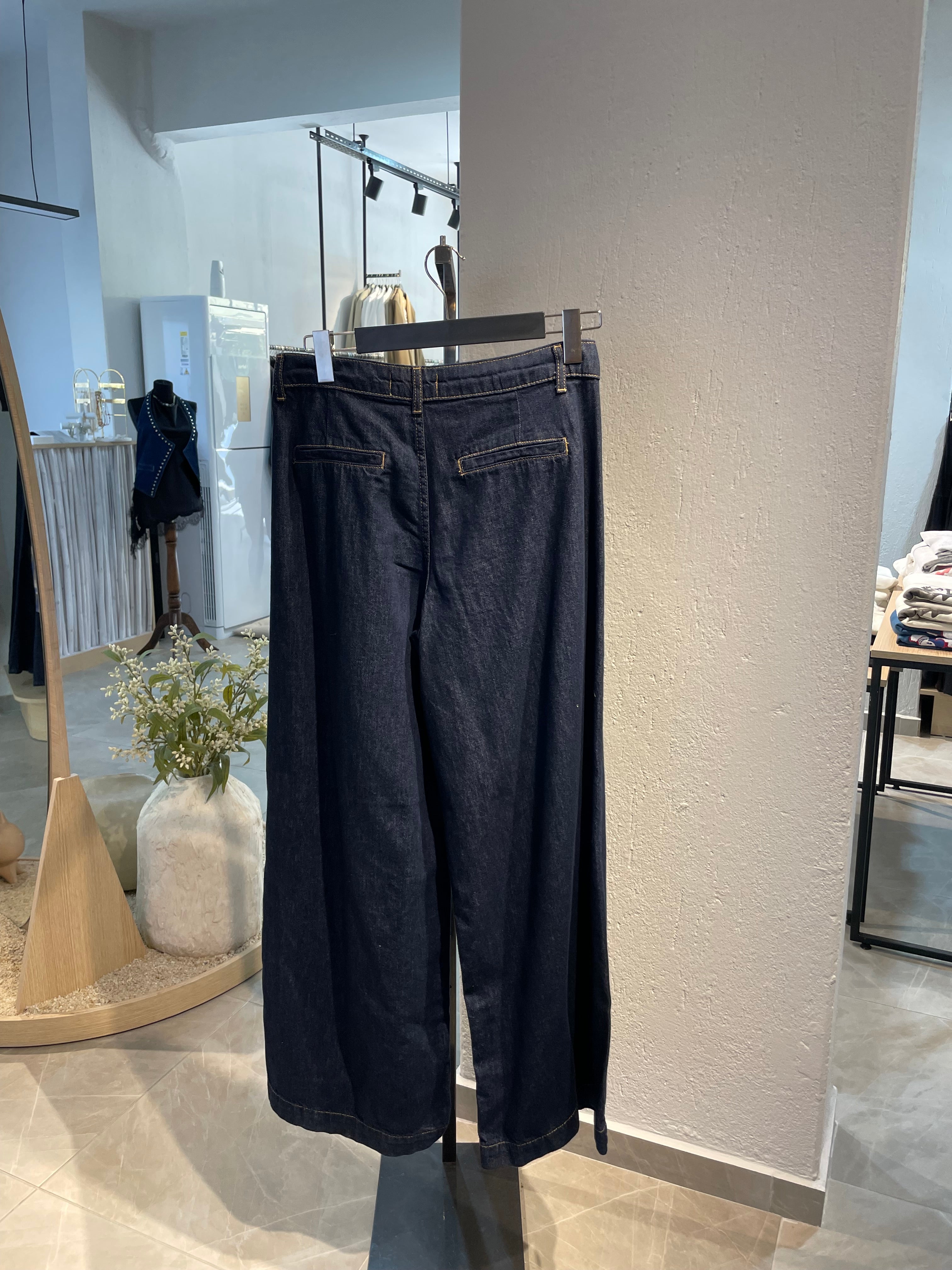 Dilvin Bol Paça Koyu Lacivert Kot Pantolon