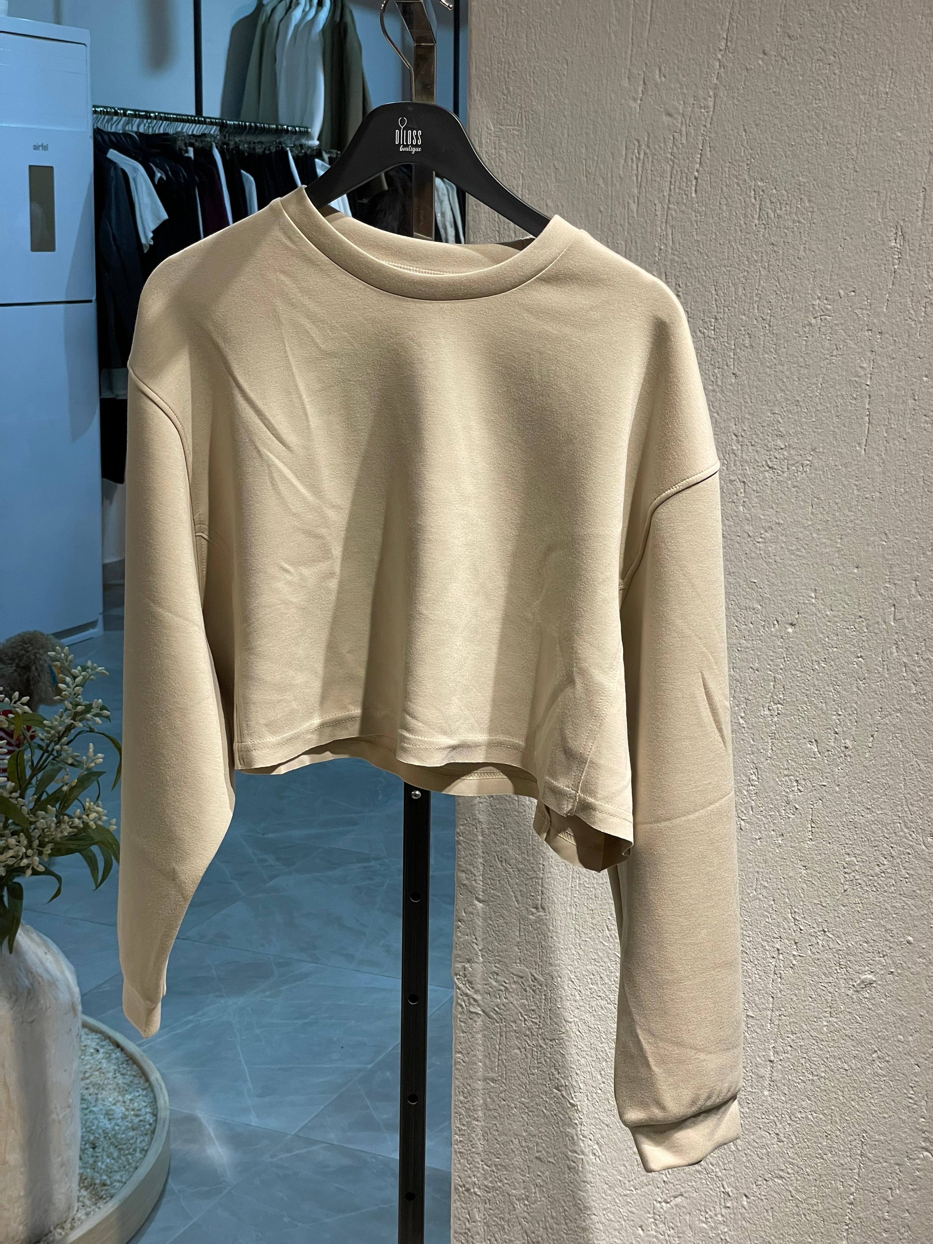 Bej Uzun Kollu Eşofman Takımı