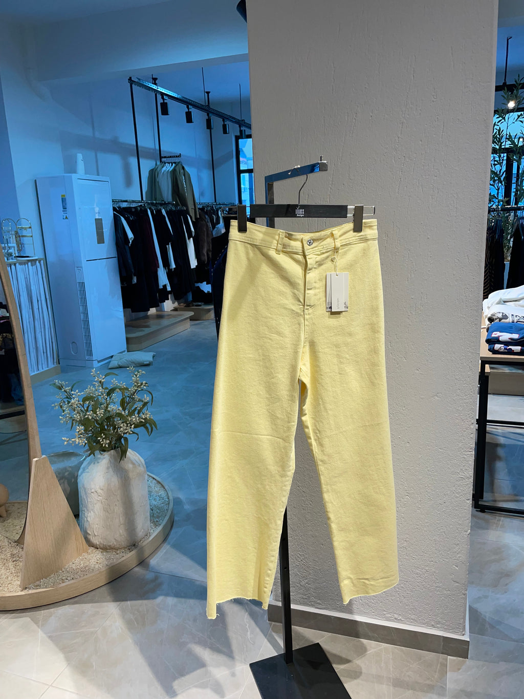 Sarı Bol Paça Kot Pantolon