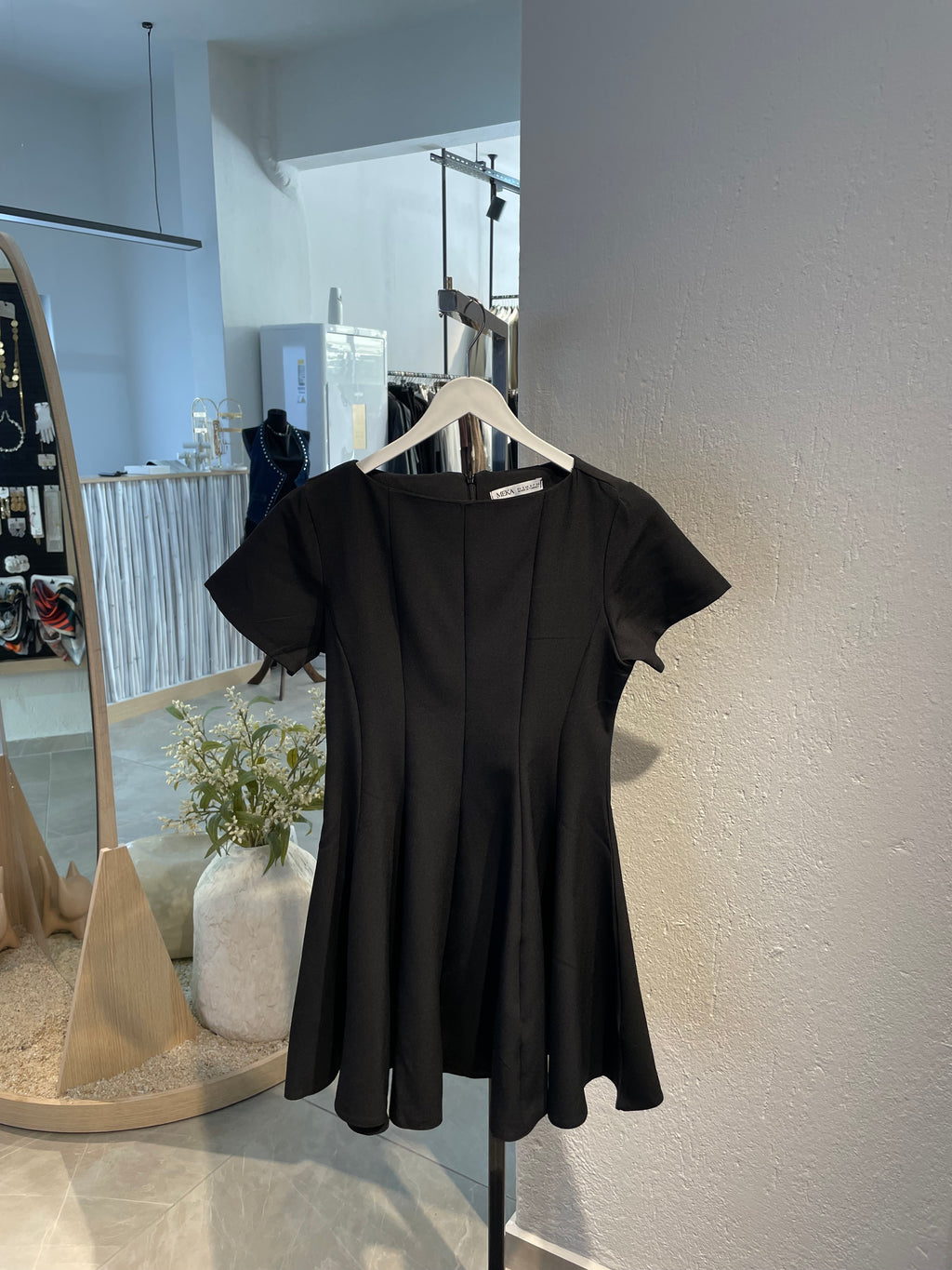 Şeritli Kısa Elbise