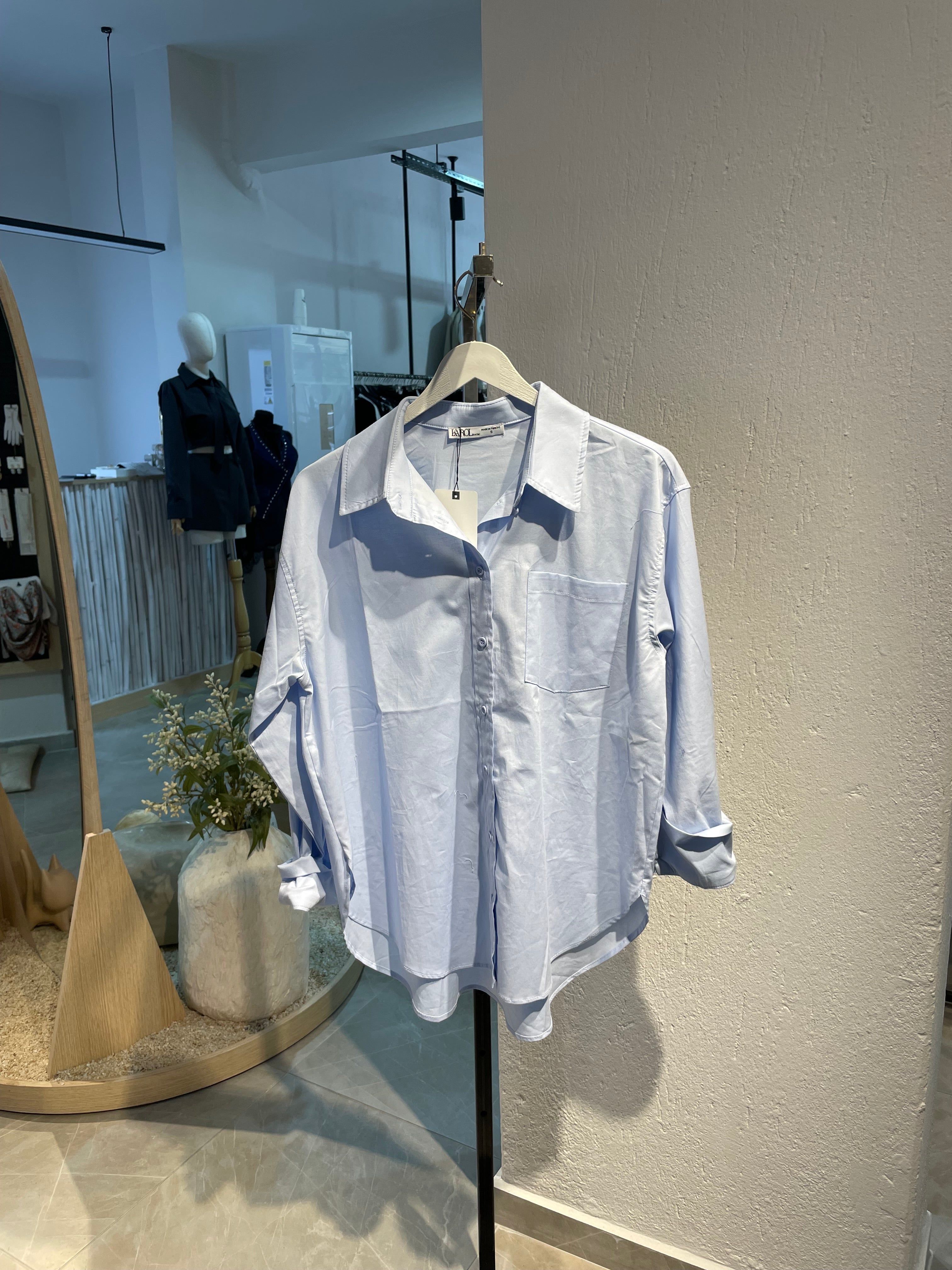 Mavi Oversize Gömlek