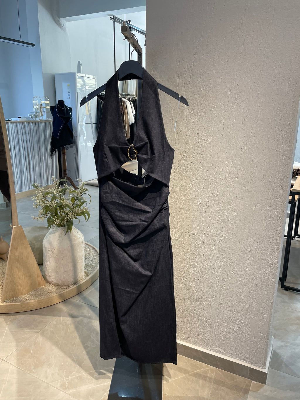 Kot Tokalı Midi Elbise