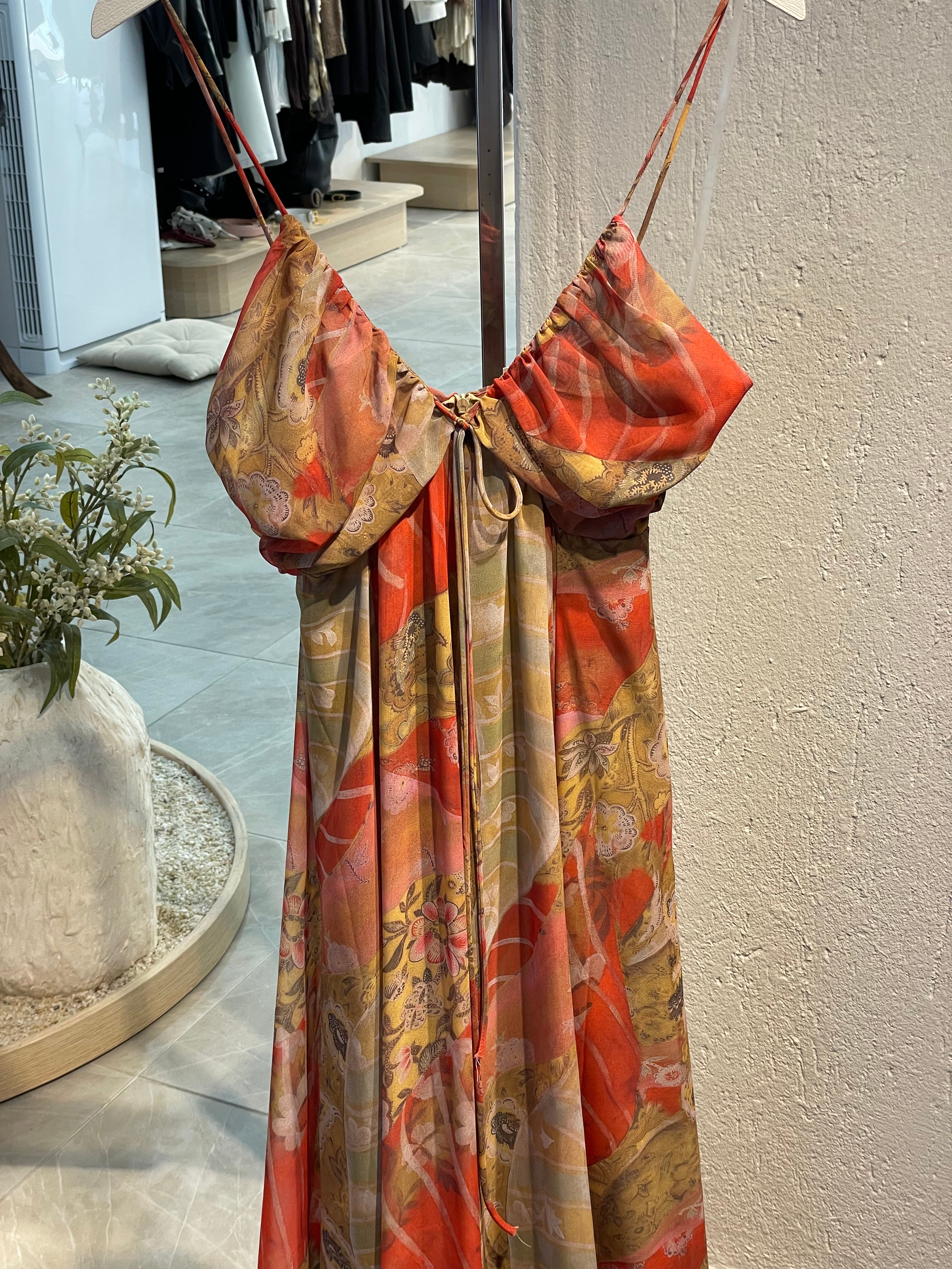 Bohem Esintili Uzun Elbise