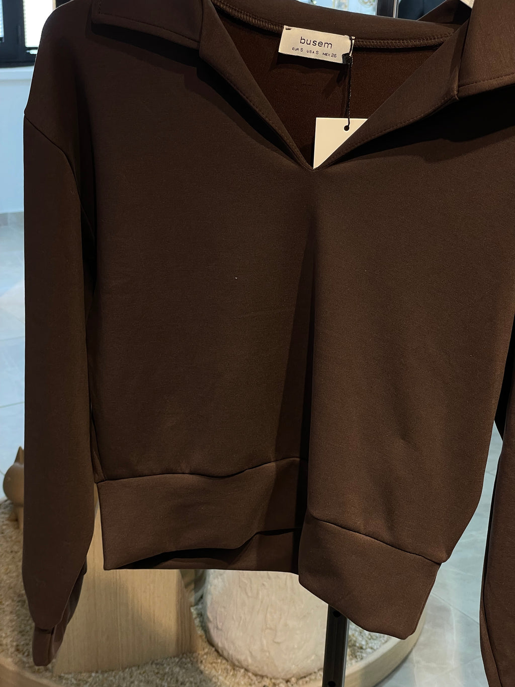 Oys Kumaş Yakalı Sweat Kazak