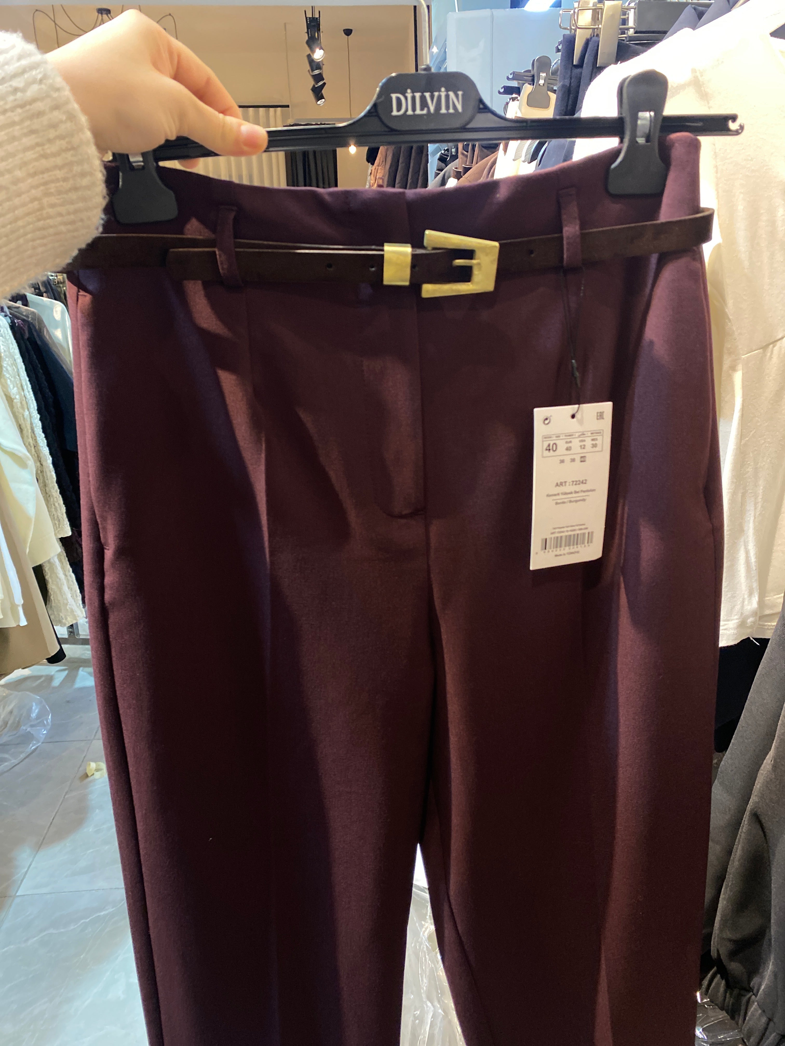DLVN Kemerli Yüksel Bel Pantolon