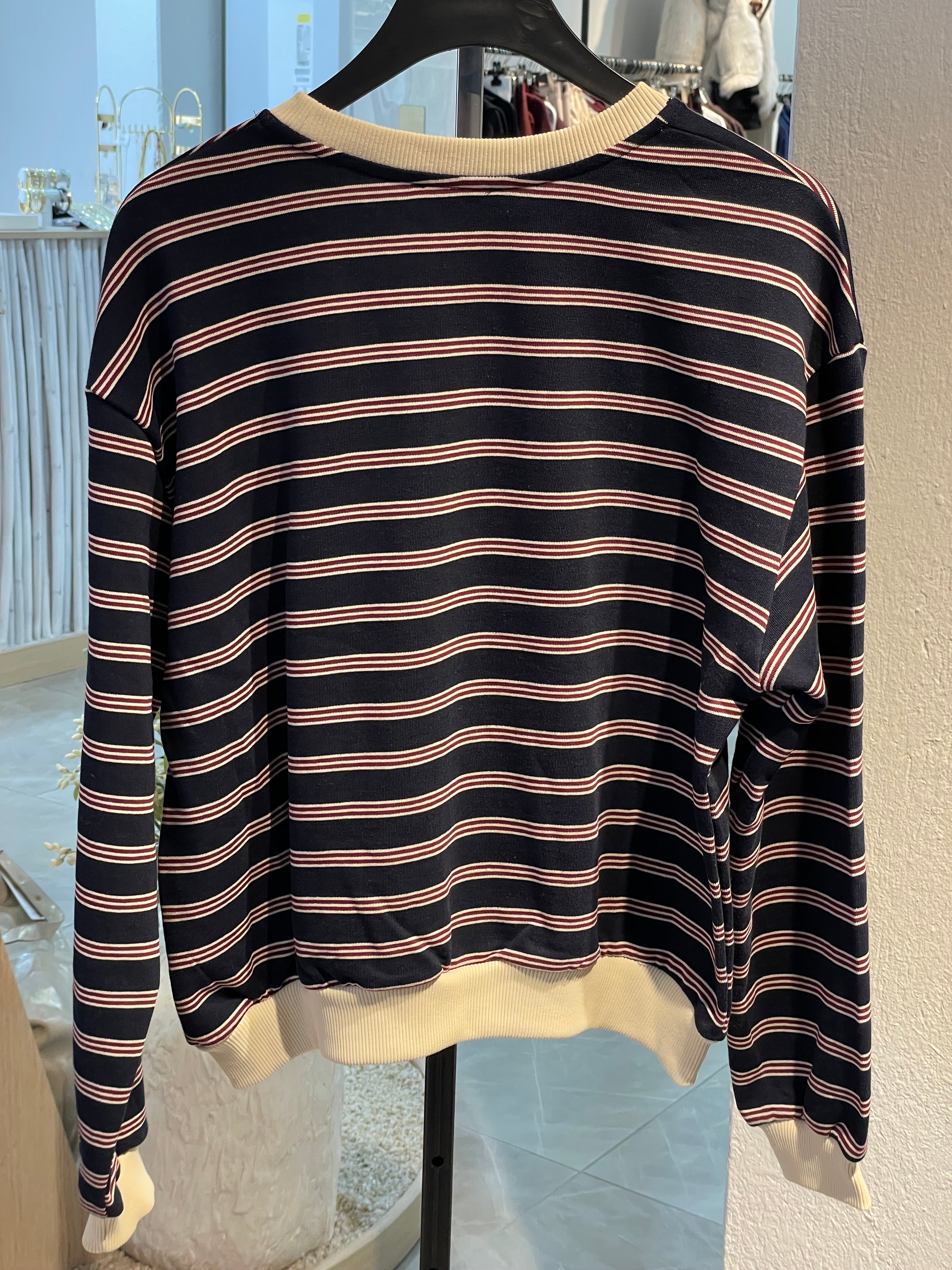 Lacivert Çizgili Sweat Kazak