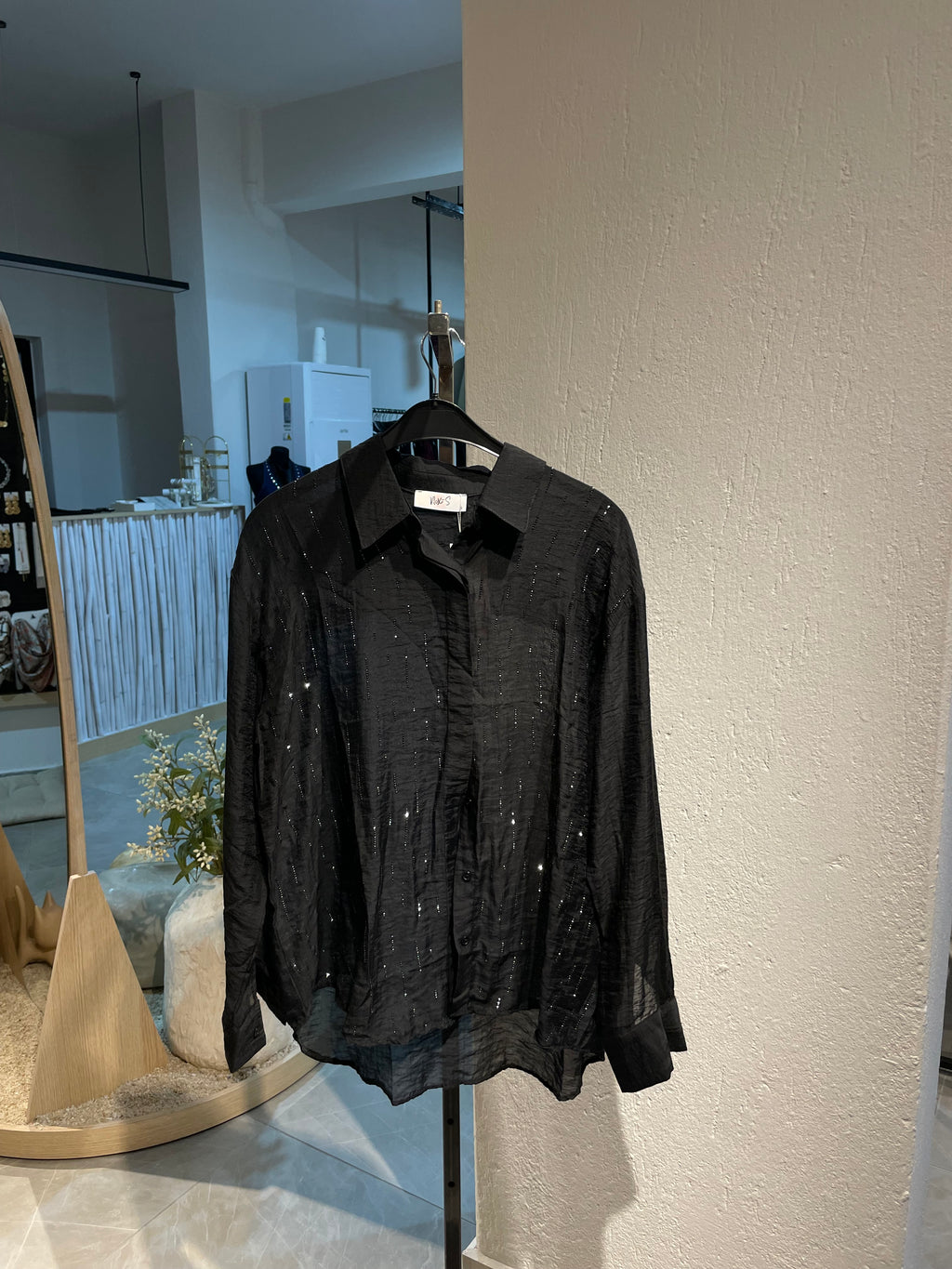 Taşlı SiyahGömlek-Şort Takım