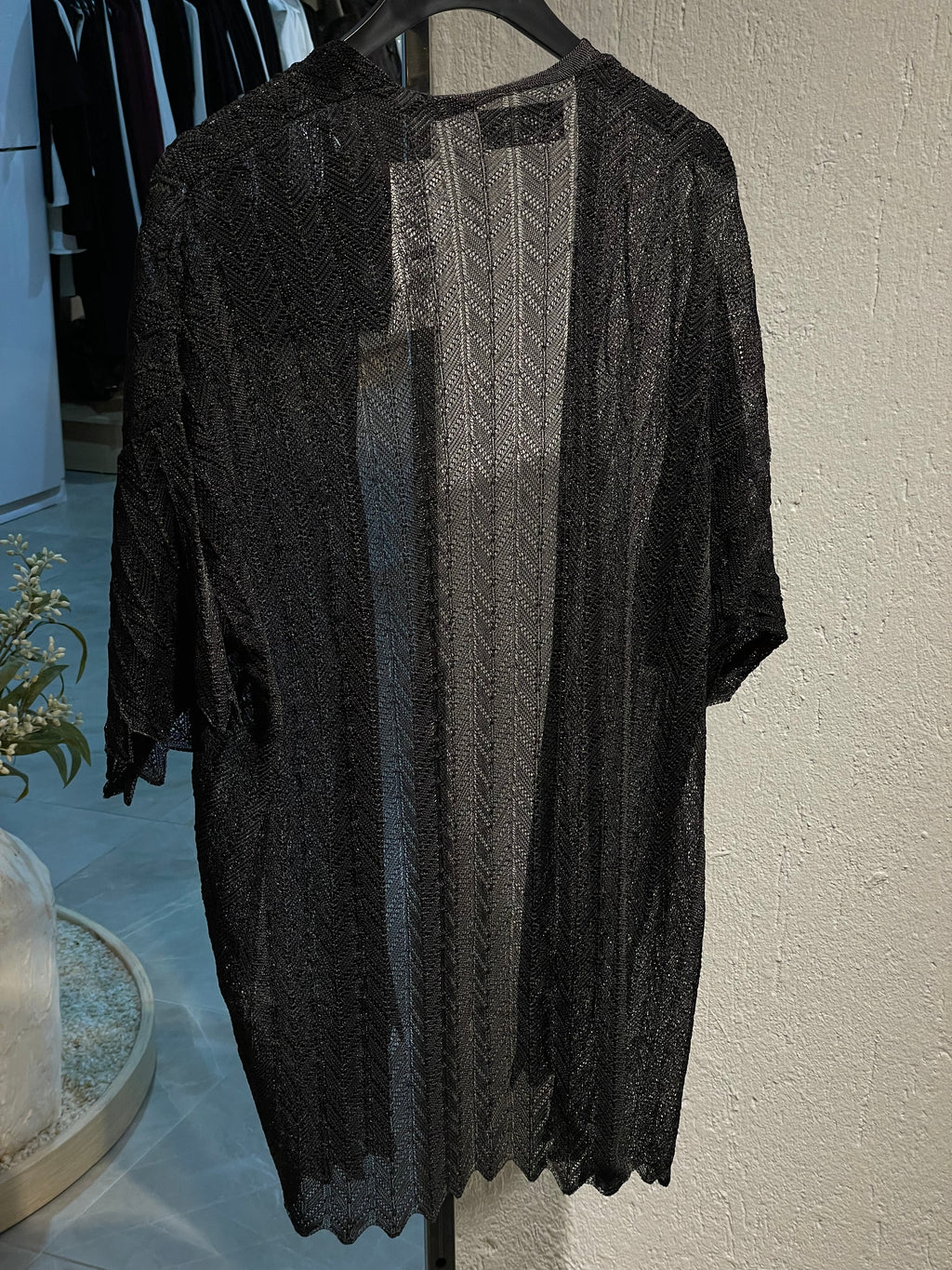 Düz Ajurlu Kısa Kollu Hırka