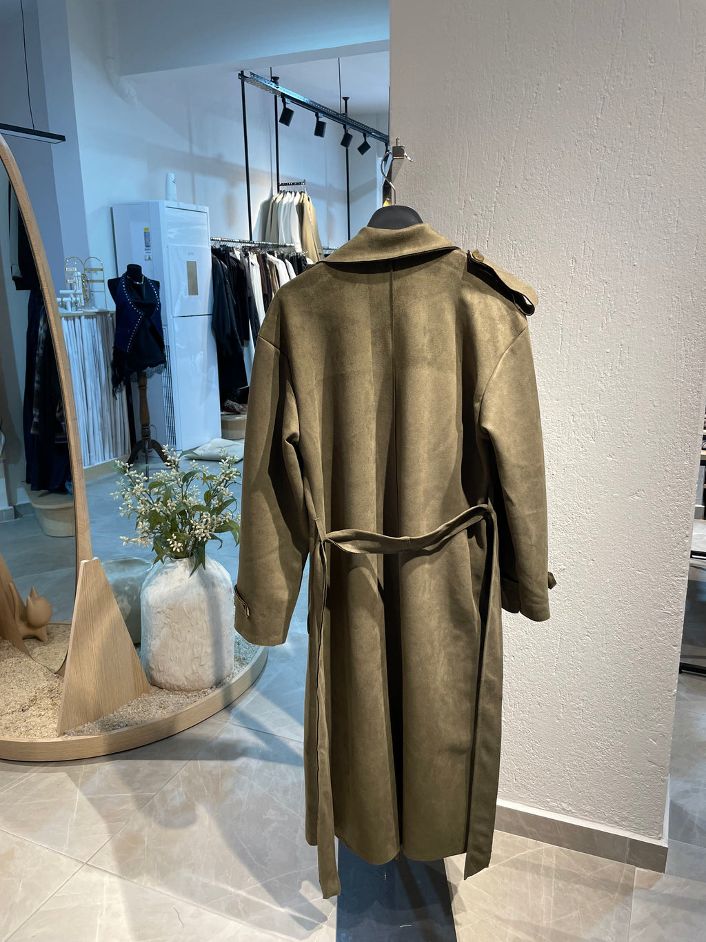 Haki Kadife Trençkot