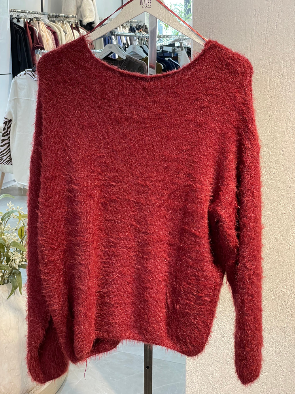 Dlvn Kayık Yaka Yumuşak Dokulu Triko Kazak