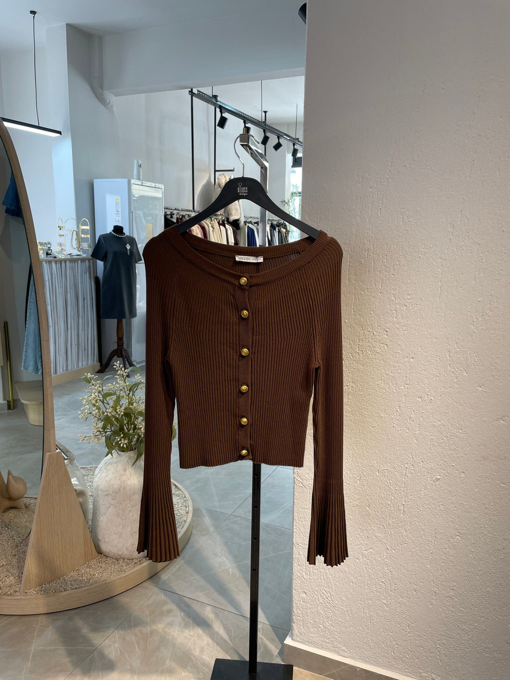 Dlvn Bisiklet Yaka İspanyol Kol Triko Hırka