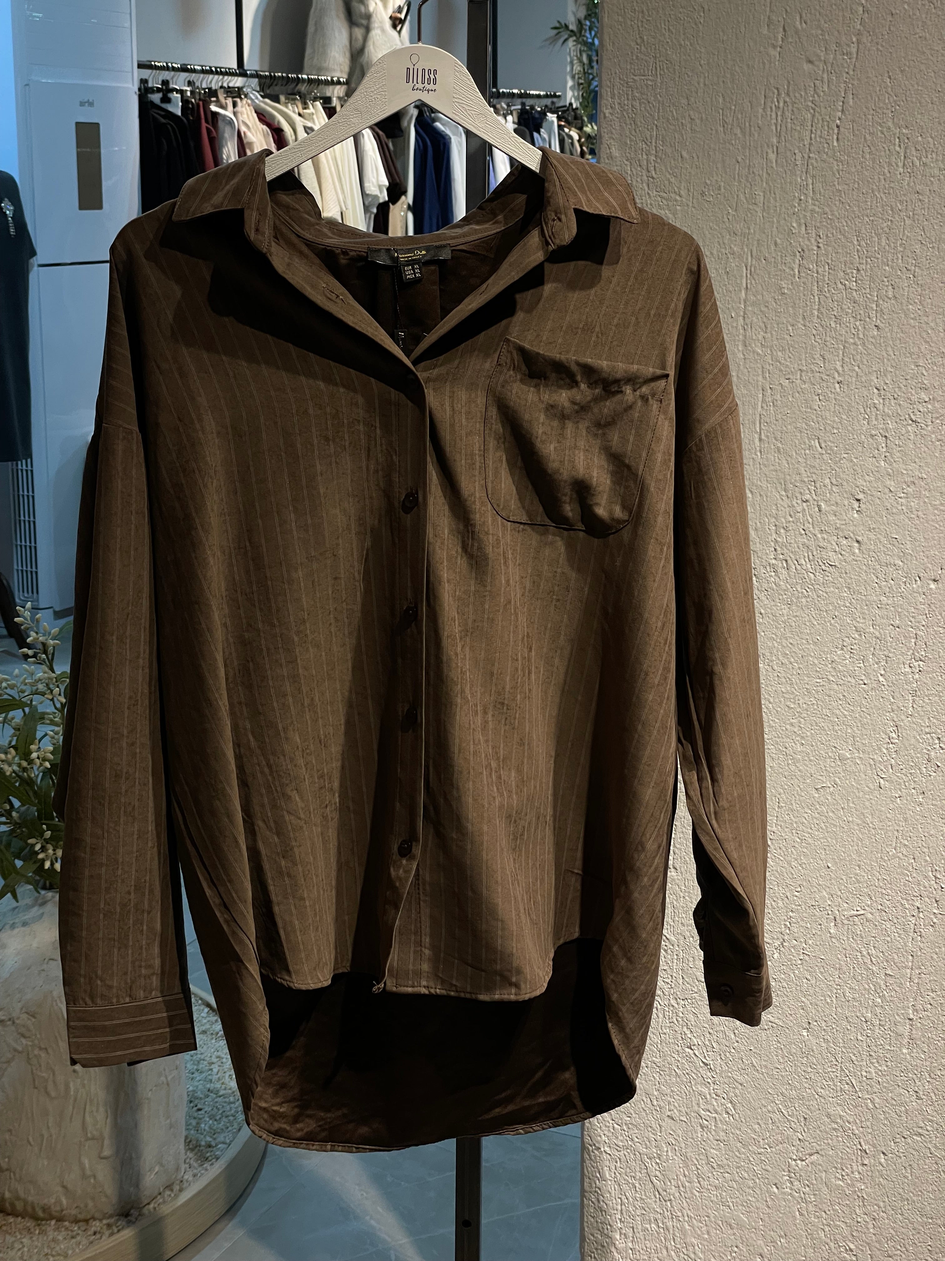 Marka Çizgili Premium Kumaş Gömlek