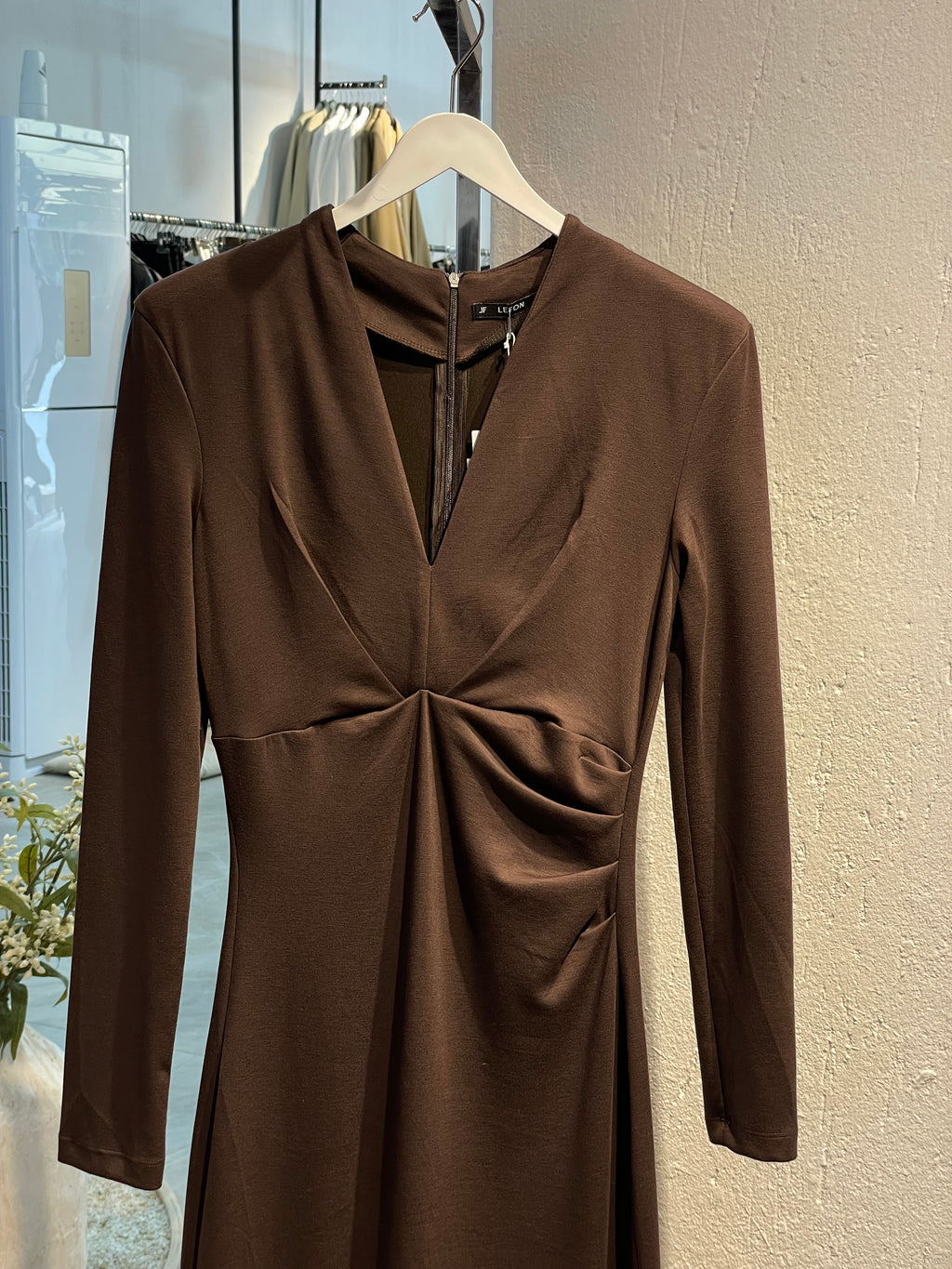 Önden Büzgülü Uzun Davet Elbisesi