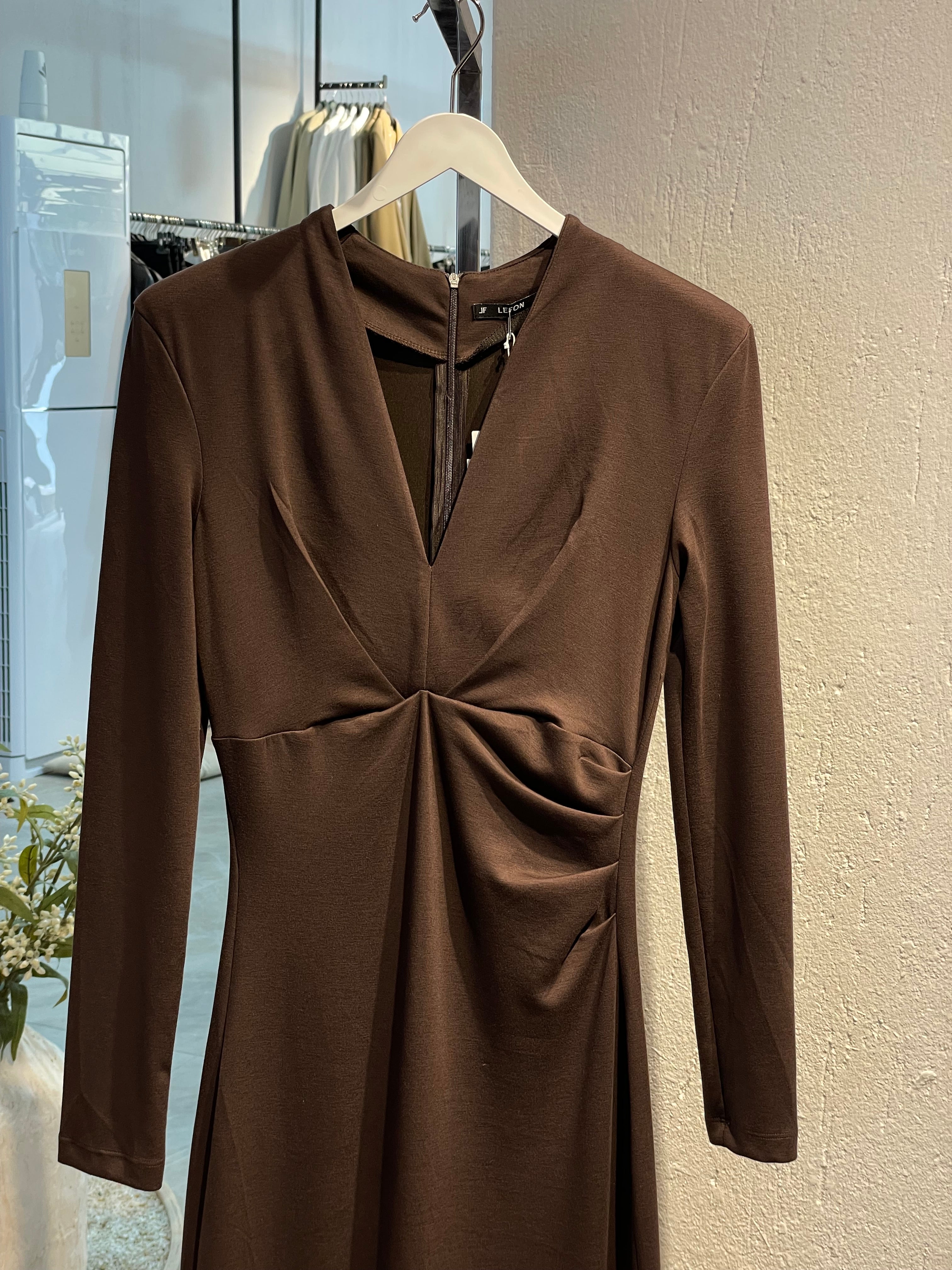 Önden Büzgülü Uzun Davet Elbisesi